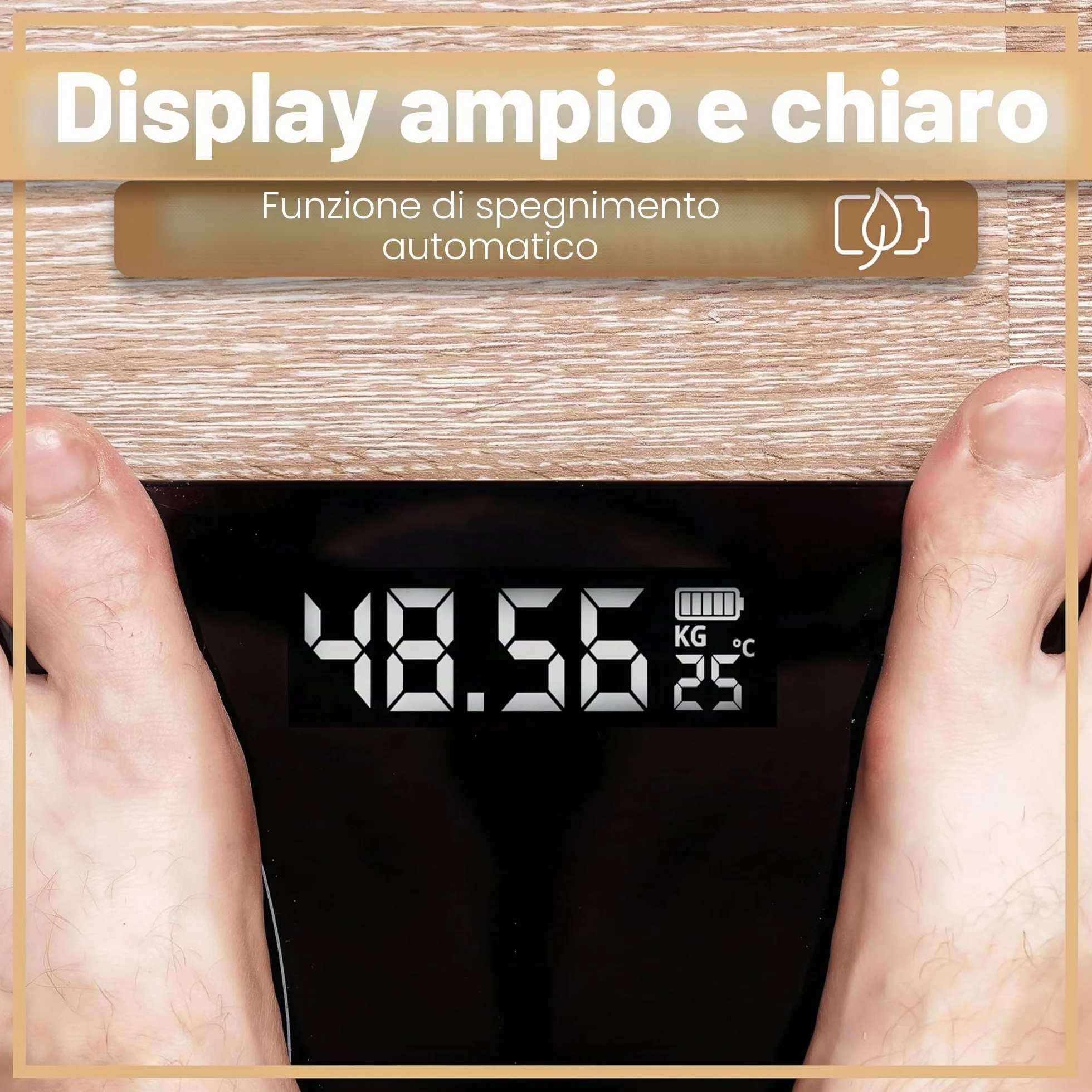 Retoo Bilancia Pesapersone Digitale Bluetooth Grasso Corporeo Analisi Corpo Vetro Temperato App iOS Android