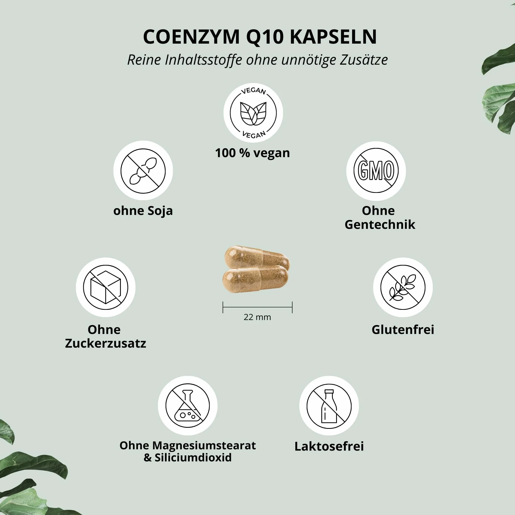 Nutri + Q10 Capsule alto Dosaggio - 120 Pillole 100 mg di Coenzima Q 10 per Capsula - Ubichinone vegano alta Qualità da Fermentazione senza Additivi inutili