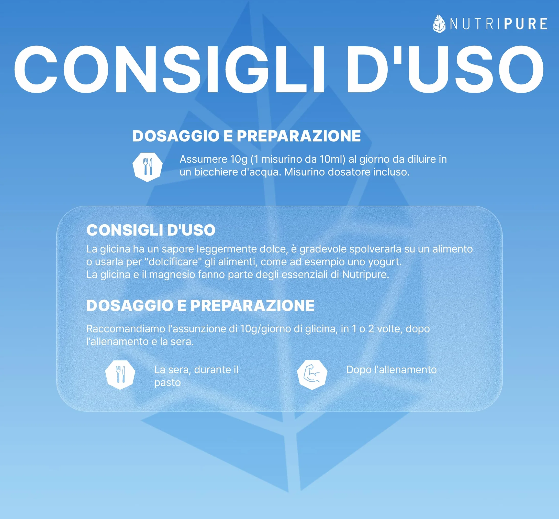 Glicina Pura | 100% Vegano | Aminoacido Essenziale | Ideale Per La Ricostruzione Del Collagene, Le Articolazioni E La Tendinite | Senza OGM, Senza Additivi | 31 Dosi | Bustina Da 310 G | Nutripure