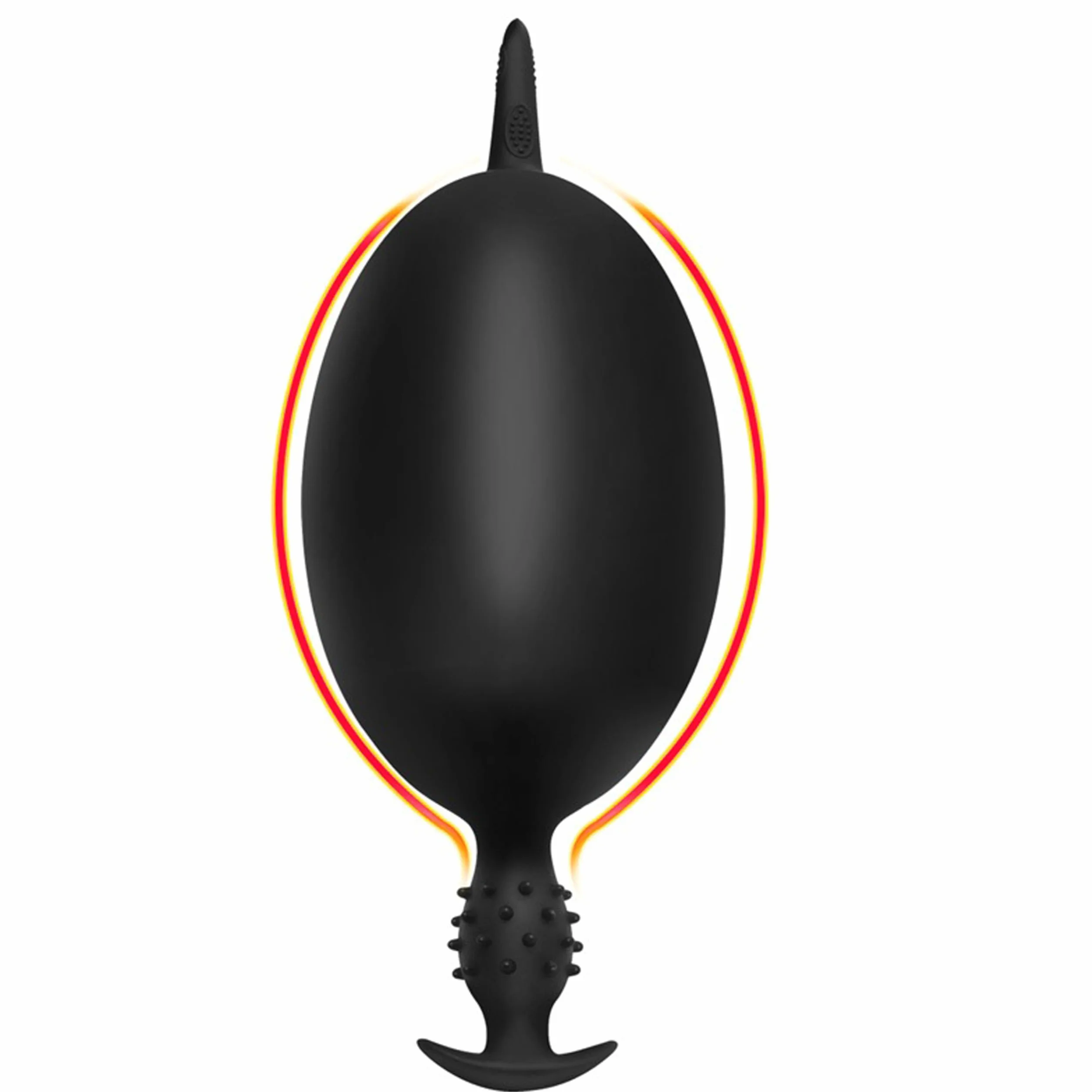 FOPS Plug Anale Gonfiabile per Uomo Donna 25-34cm Divaricatore Anale XL Silicone Nero Sex Toy per Stimolazione Profonda Regolabile D22-12