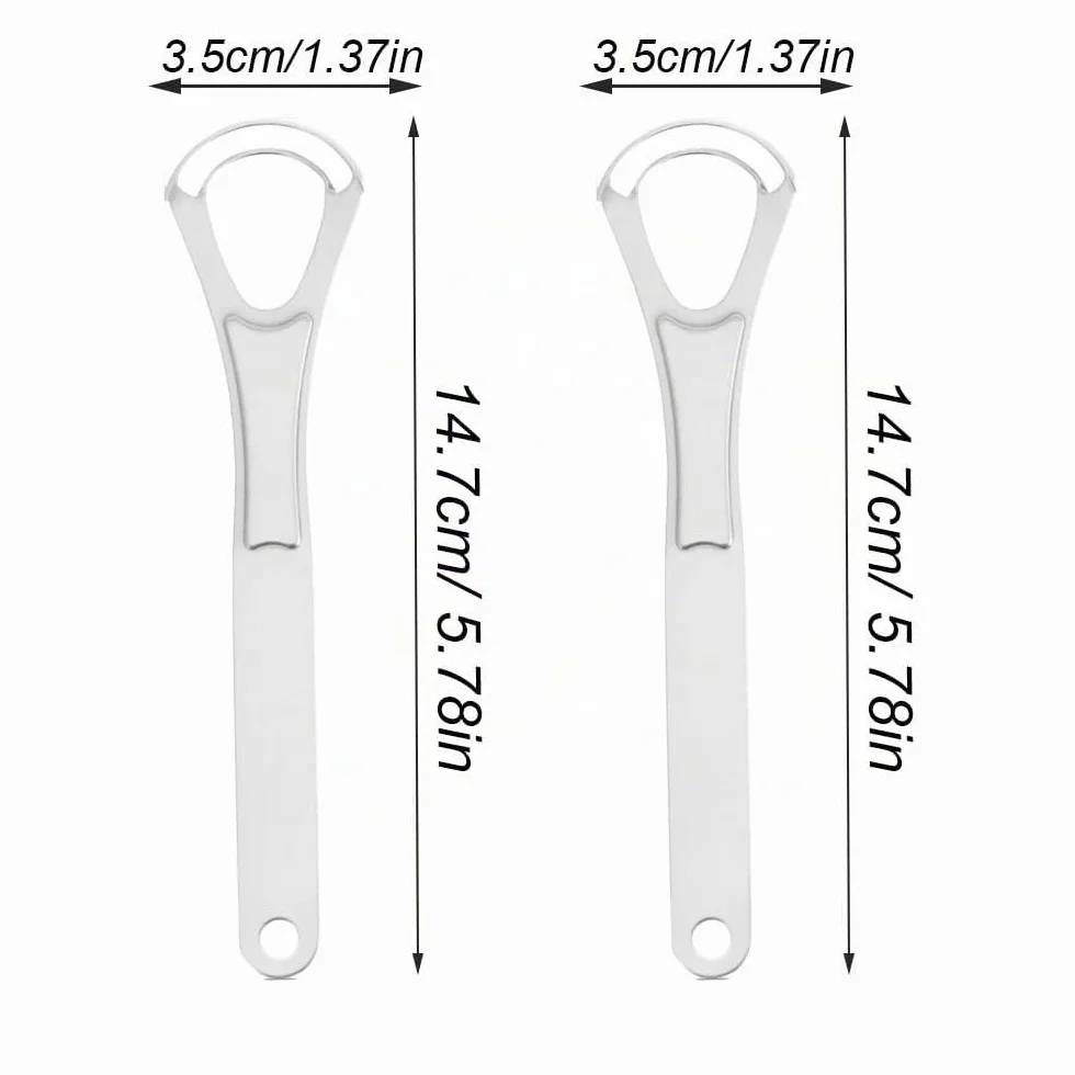 Pulisci Lingua, Pulisci Lingua in Acciaio Inox, Doppio Livello Pulitori di Lingua, Detergente per Lingua, Raschia Lingua in Acciaio Inox, Alito Fresco, Riutilizzabile