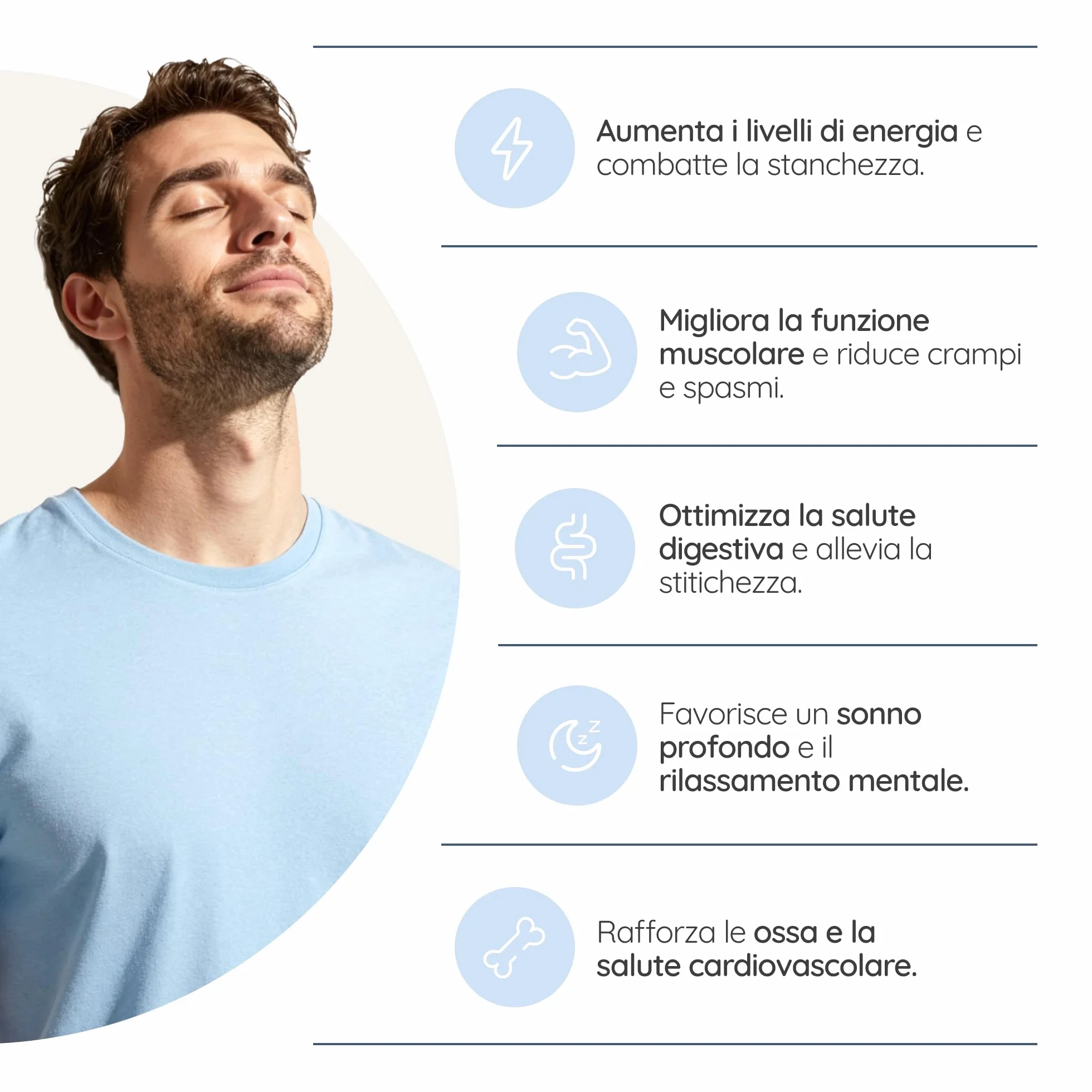 Triple Magnesio 2640 mg. Integratore Magnesio Bisglicinato + Magnesio Citrato + Magnesio Malato - Riposo, Energia, Ossa e Muscoli - Antistress - 440mg Elementare - 180 Compresse - N2 Natural Nutrition