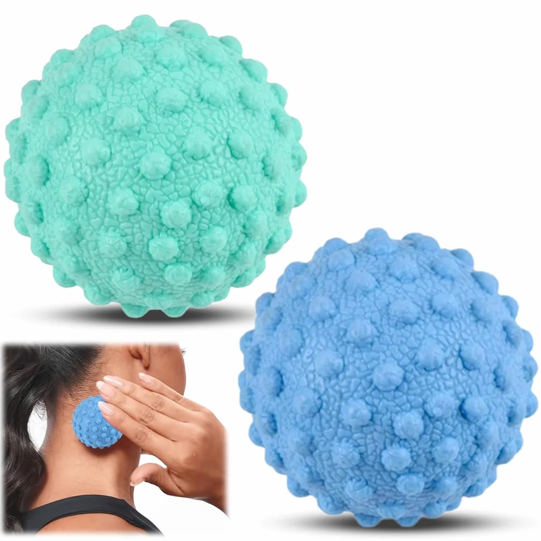 Palline Massaggio, Set 2 Palline Massaggio Piedi Antiscivolo Semirigide, Pallina Massaggiatore Muscolare Tutto il Corpo, Palline Massaggio e Lacrosse Ball, Sfere da Massaggio per Deep Tissue Massaggio