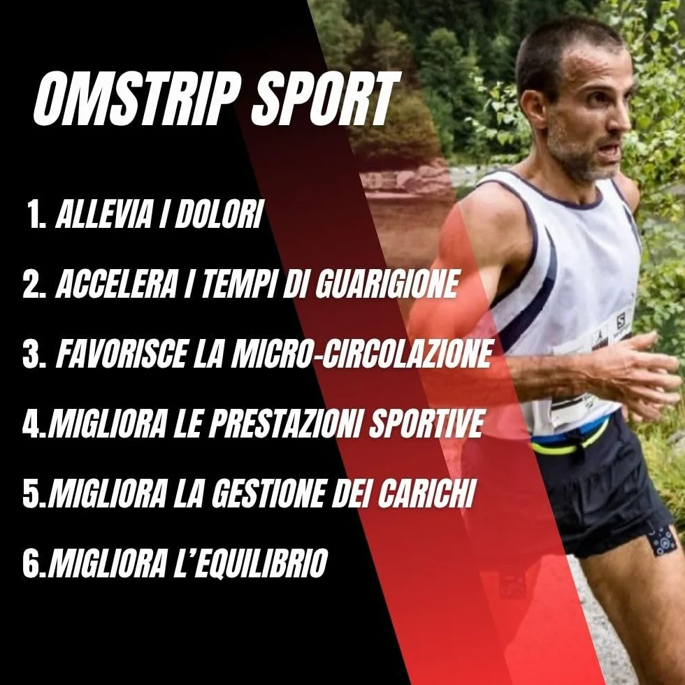 Omstrip Mix Cerotti (8 Pezzi: 4 Sport + 4 Wellness), Supporto Drug-Free di 72 Ore per Performance, Recupero Muscolare e Sollievo da Dolori Muscolari, Cerotto Kinesiologico con FIR e Tecnologia F7