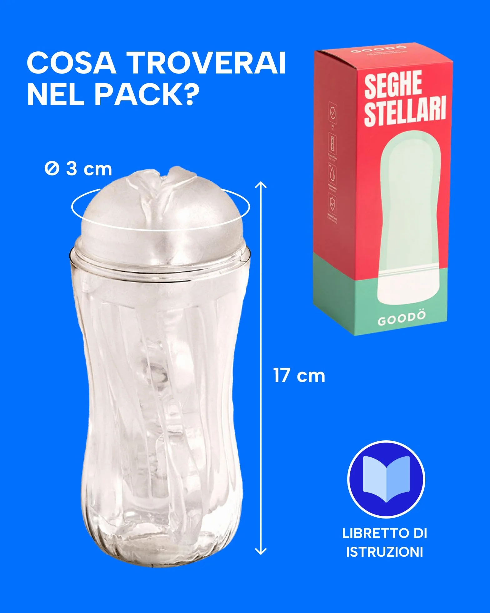 MySecretCase Masturbatore Uomo Vagina Realistico Finta Silicone Pocket Pussy 17 cm x Ø 3 cm