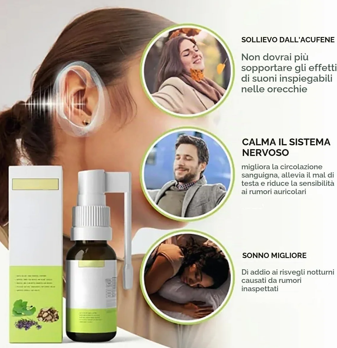Spray per sollievo da acufene 2 pezzi