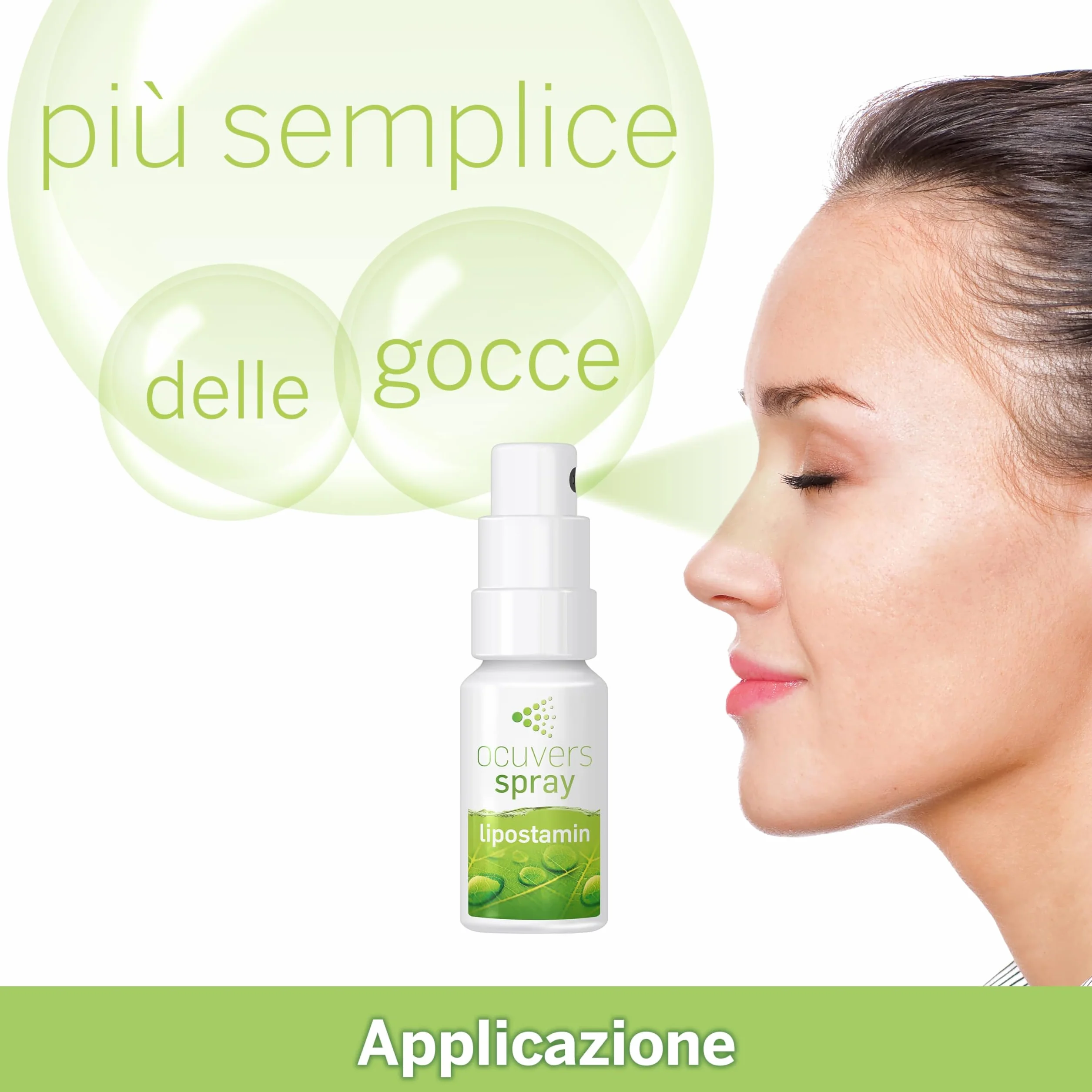 Ocuvers Lipostamin Spray Oculare con Eufrasia 15 ml - Occhi Arrossati, Senza Conservanti, Antiallergico