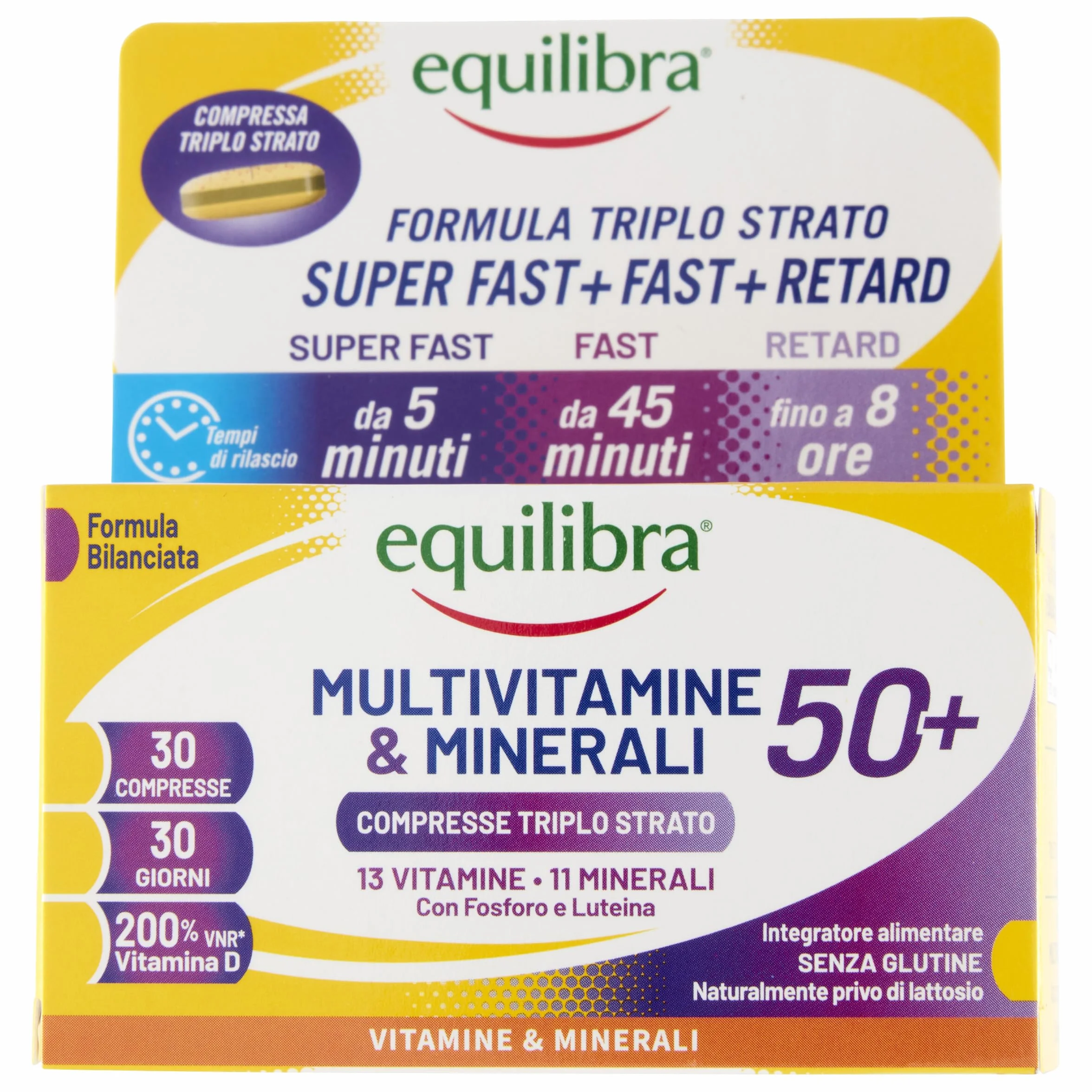 Equilibra Multivitamine e Minerali 50+ Rilascio Prolungato 30 Compresse Triplo Strato