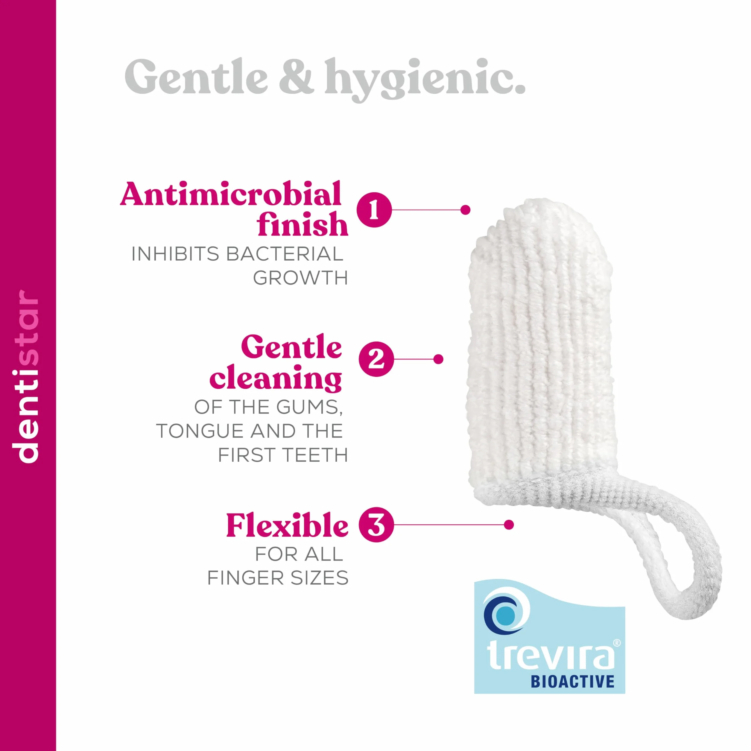 Dentistar® Spazzolino da Denti per Neonati - Spazzolino da Dito per Bambini Primi Dentini, Igiene Cura Denti Delicata, Antibatterico per Prima Igiene Orale Bimbo, Da 0 mesi, Made in Germany (1 pz)