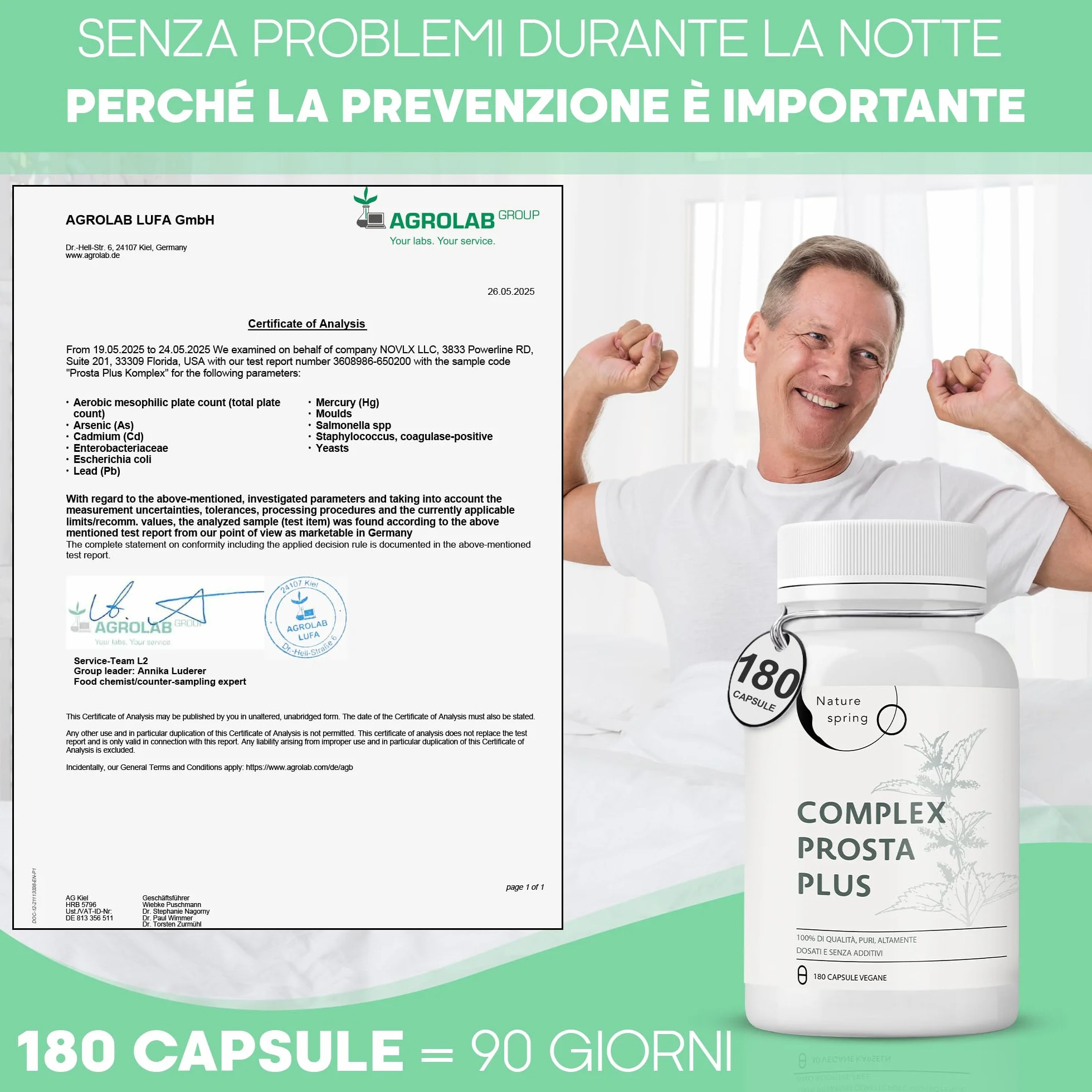 Prosta Plus Complex 180 Capsule Prostata ad Alta Dose con Palma Nana, Semi di Zucca, Radice di Ortica, Zinco, Vitamina E, Selenio