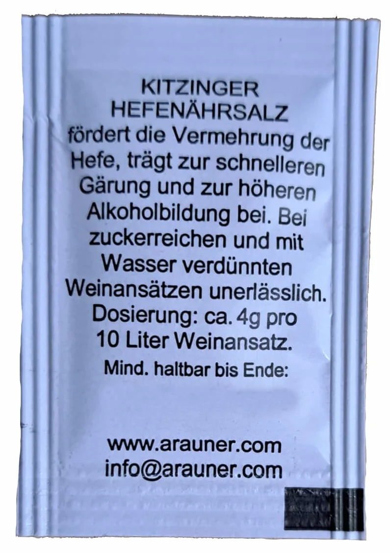 ARAUNER Nutrimento per Lievito 10x1g - per Vino, Birra, Sidro