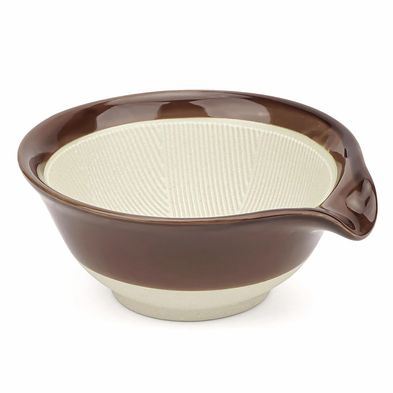Linkidea Ciotola da Barba in Ceramica, Tazza di Schiuma di Sapone da Barba per Uomo, Tazza di Crema da Barba per Rasoio Bagnato con Barba Larga, Marrone