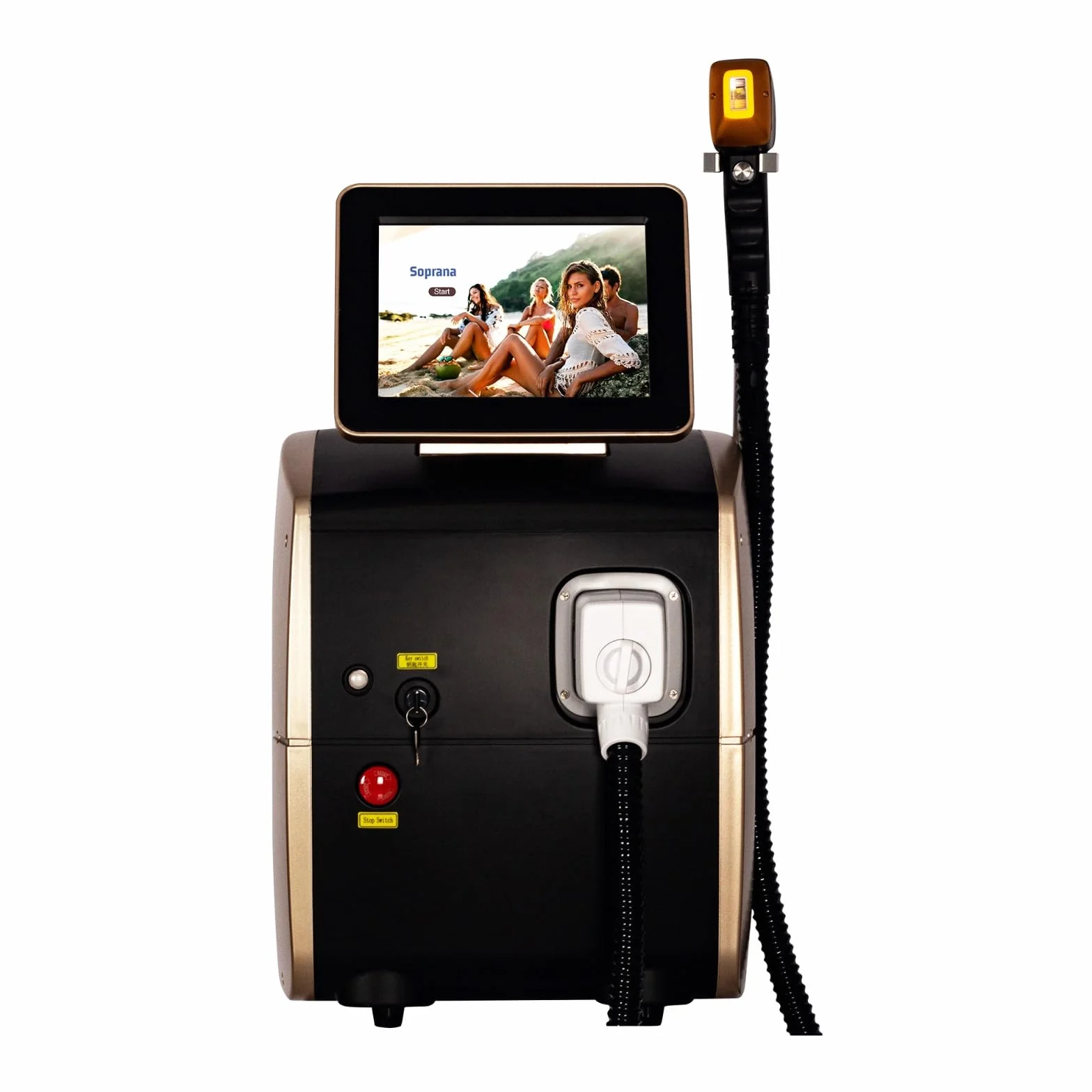 Macchinario per la Rimozione Permanente dei Peli, Laser Diodo 755nm, 808nm, 1064nm, Refrigerazione TEC, Spot 23 x 40 mm, Potenza 3000W, Sistema Operativo Intelligente