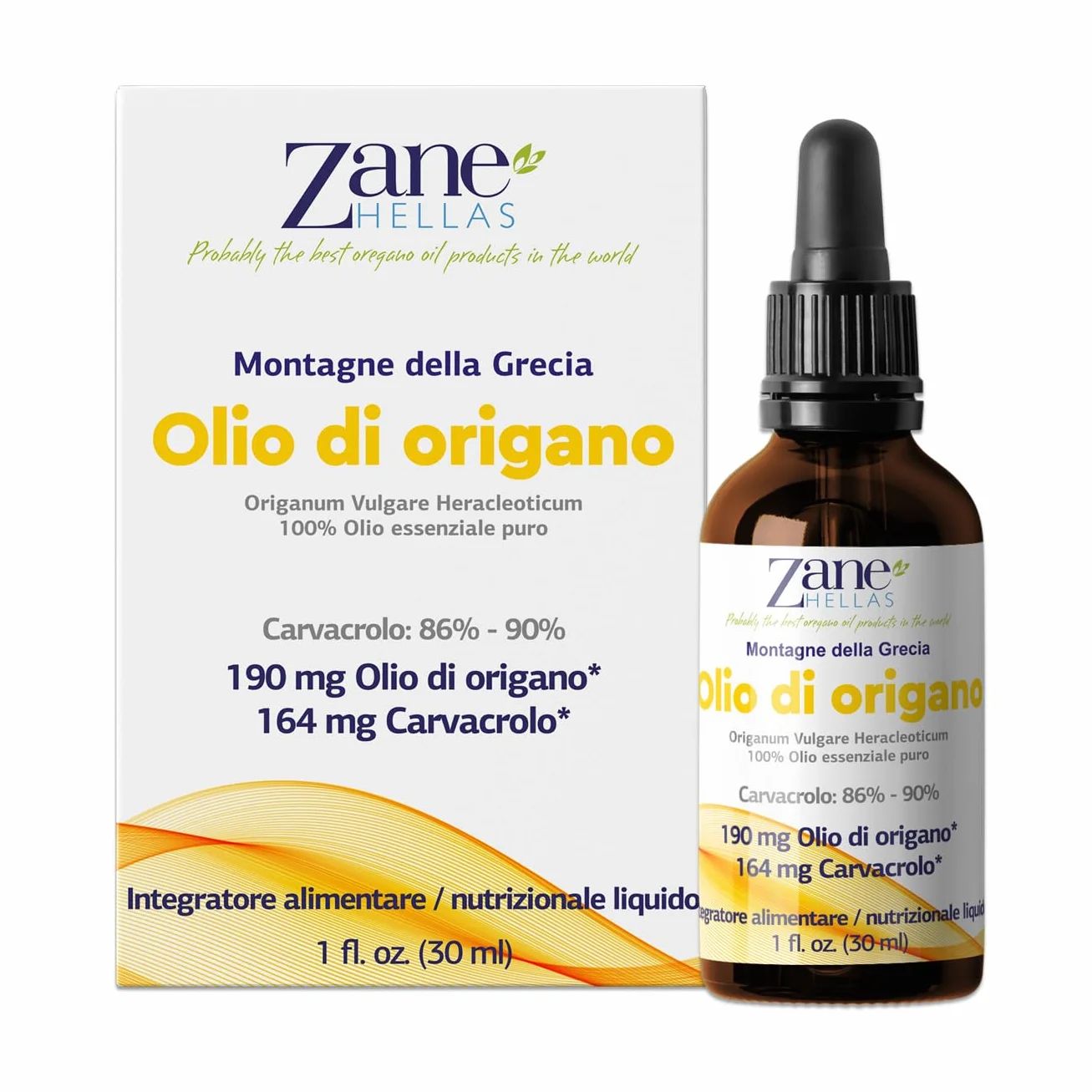 Olio di Origano Puro 86% Carvacrolo 30ml Zane Hellas