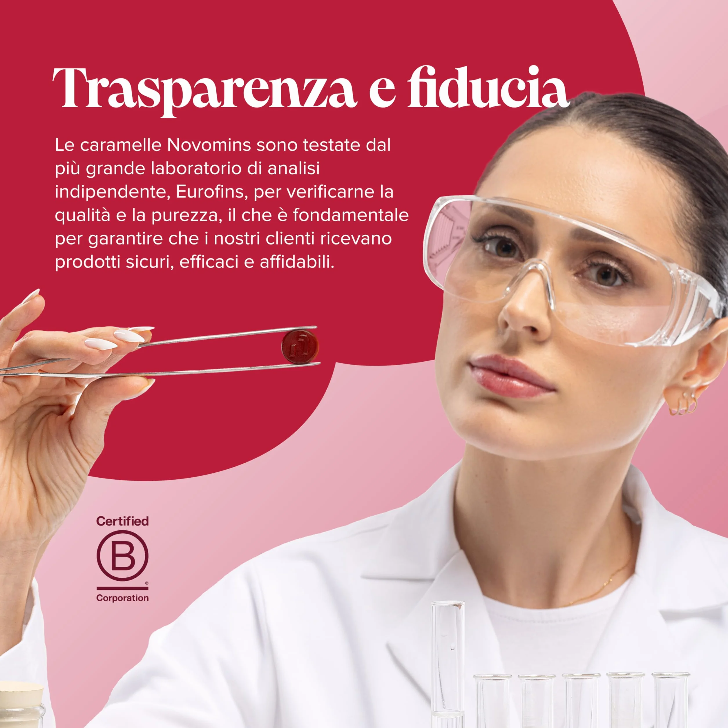 Mirtillo Rosso e D-Mannosio Gommose – 600 mg Mirtillo + 400 mg D-Mannosio – con Zinco e Biotina – Vegan, Senza Glutine – 60 Gommose Gusto Fragola – Novomins