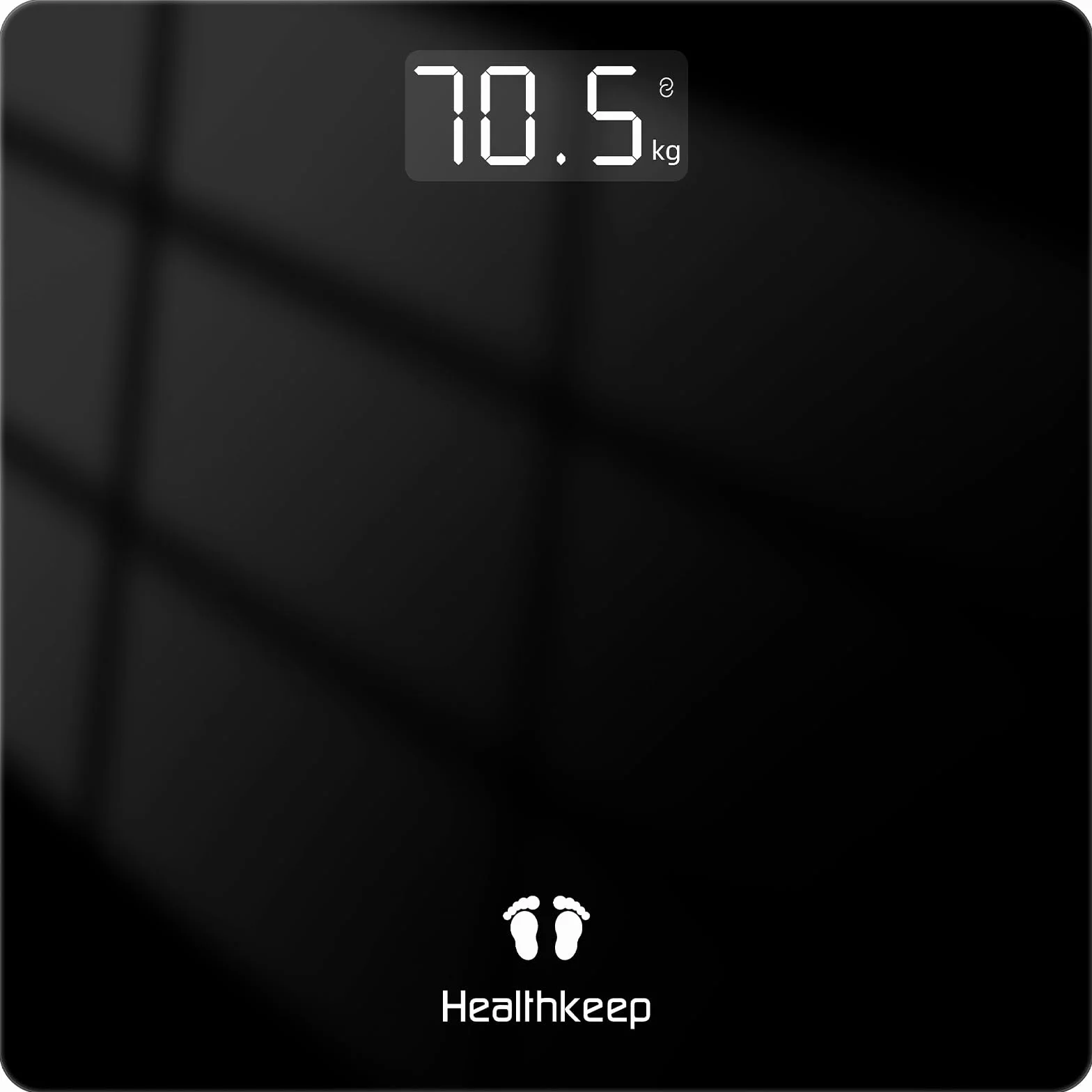 Healthkeep Bilancia Pesapersone Digitale 180 kg, Alta Precisione 0,1 kg, Display LED Retroilluminato, Vetro Temperato 5 mm