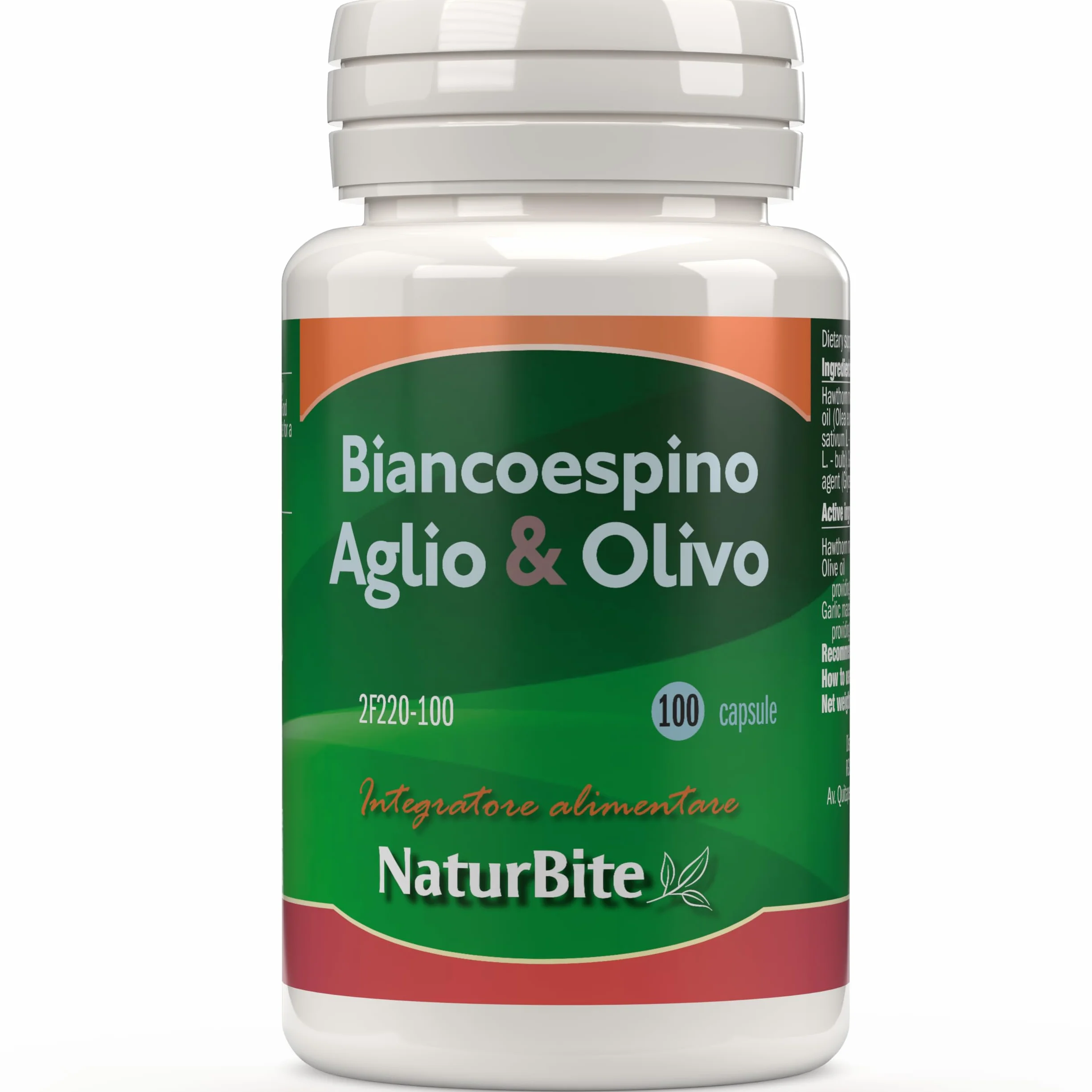 NaturBite Biancospino + aglio + oliva 500 mg 100 perle