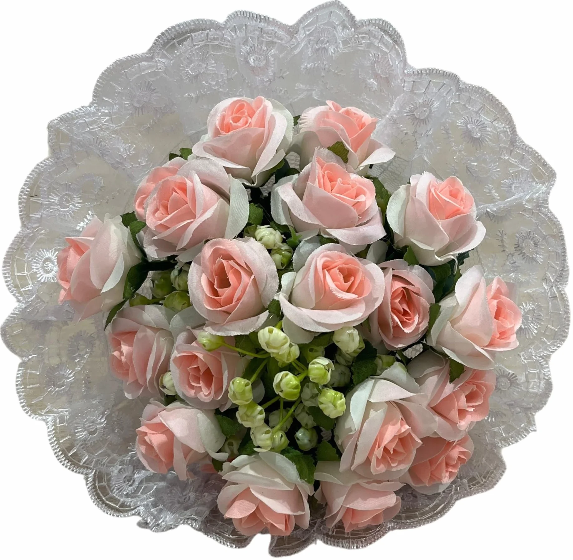 Bouquet di Rose Rosa per Addio al Nubilato, Mazzo di Fiori Gadget Divertente Gioco Addio al Nubilato per la Sposa, con Tulle e Pizzo Bianco