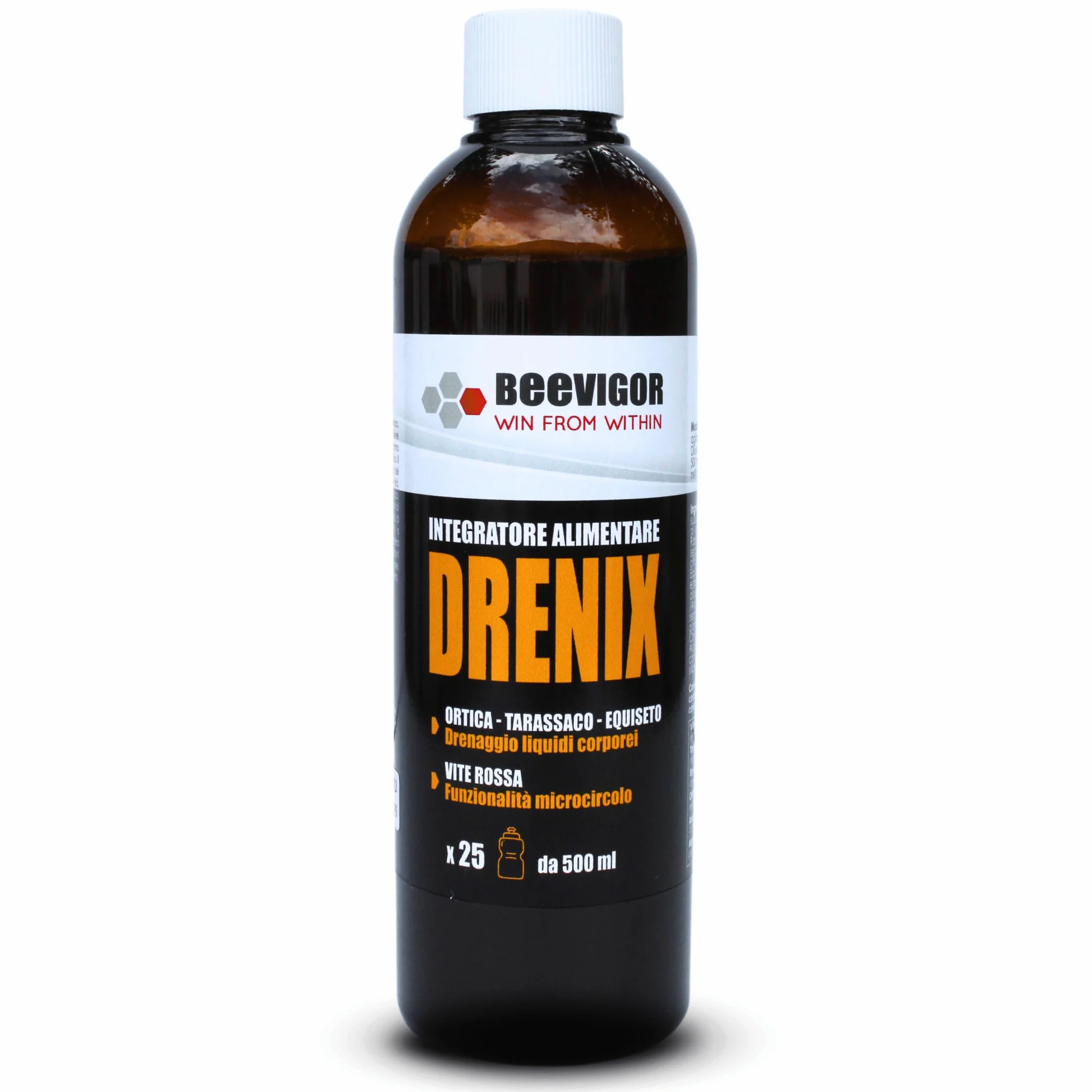 BEEVIGOR Integratore Alimentare Fluido Drenante 250 ml con Miele, Ortica, Tarassaco, Equiseto, Ananas e Vite Rossa Made in Italy