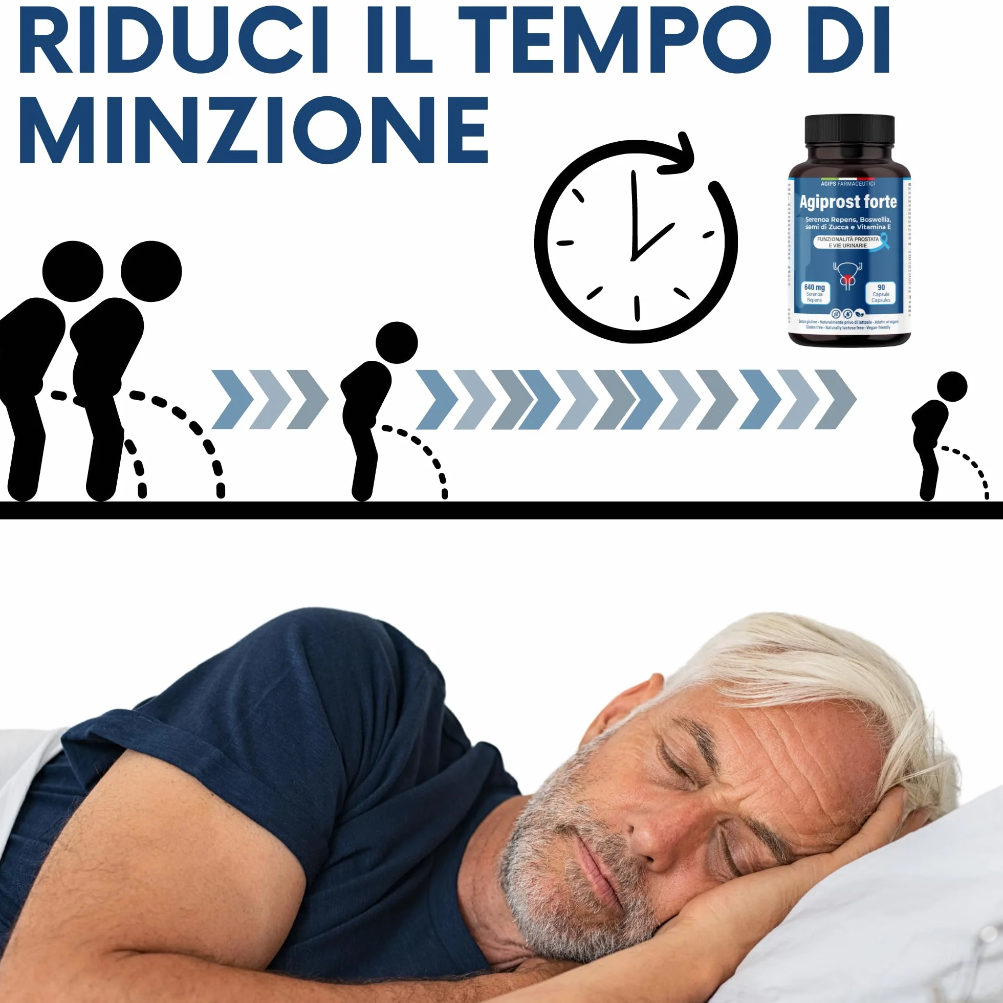 SERENOA REPENS 640mg Integratore Prostata Saw Palmetto con Estratto di Zucca e Vitamina E 90 Capsule AGIPROST