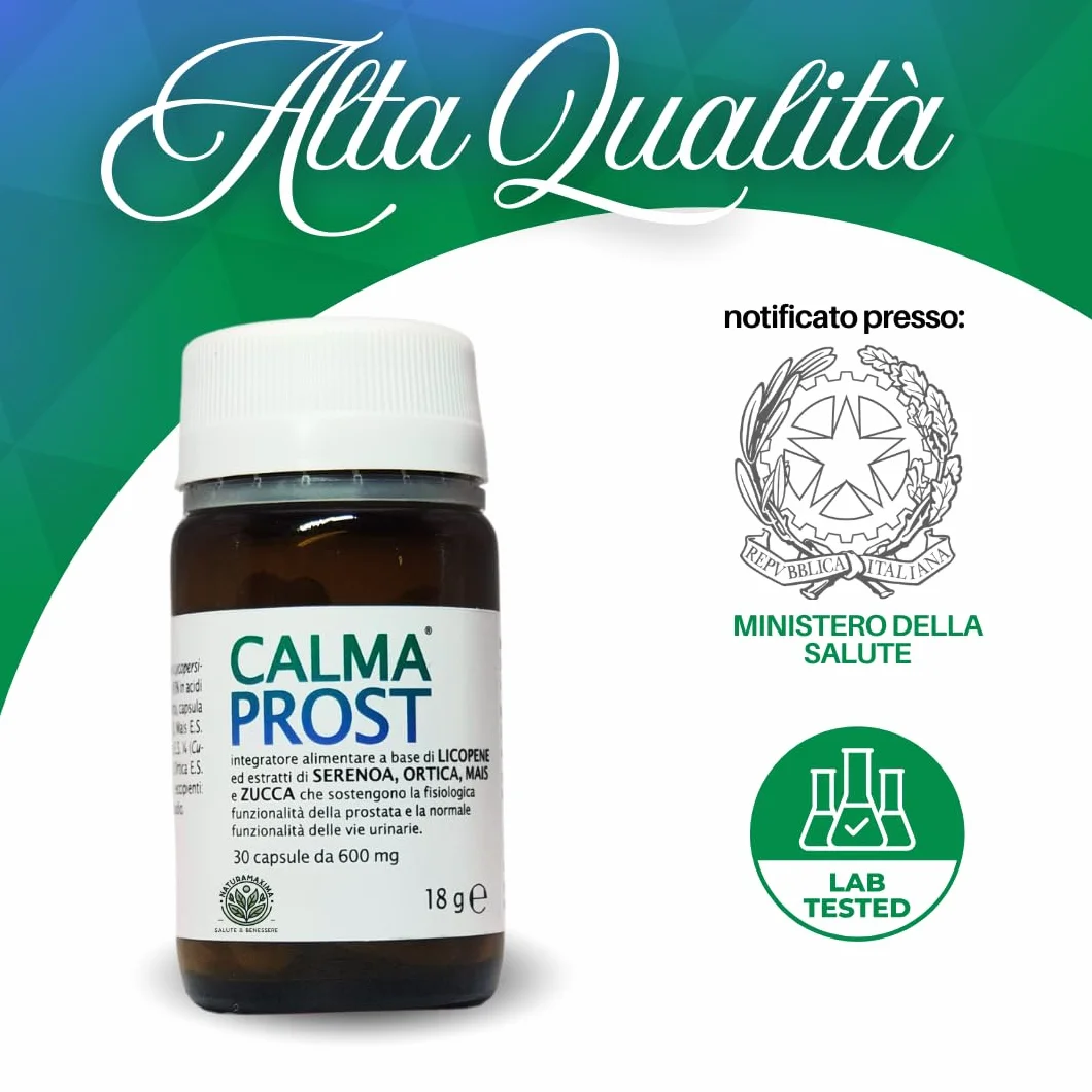 CALMAPROST Integratore Prostata 30 Capsule Serenoa Repens Licopene Zinco Selenio