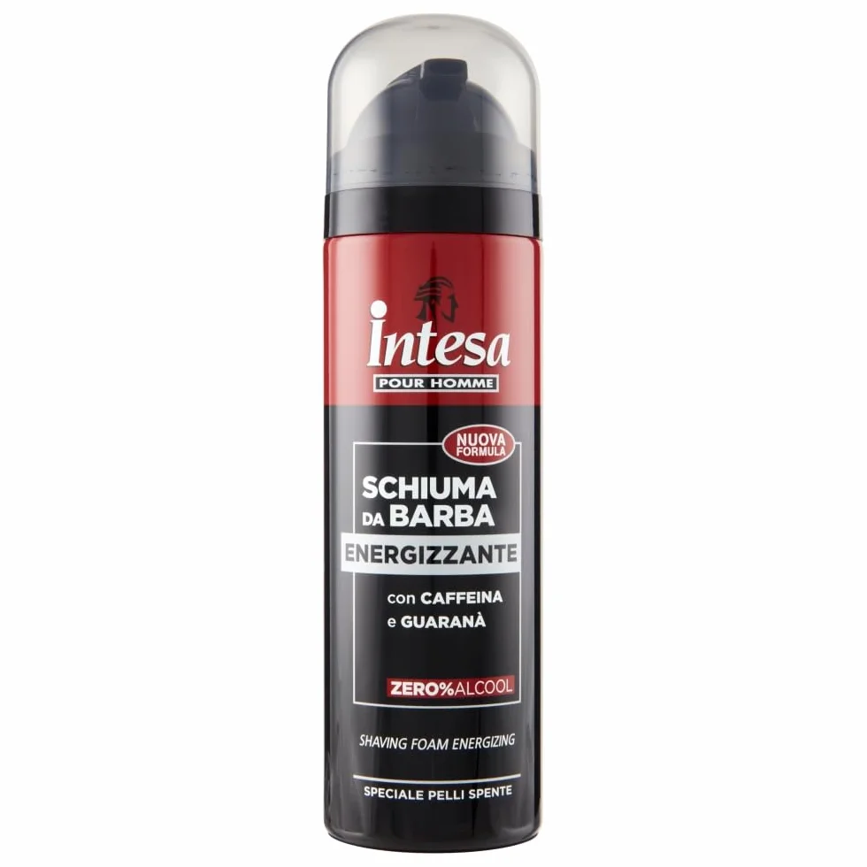 INTESA POUR HOMME | Schiuma da Barba, Energy Power, con Caffeina e Guaranà, 300 ml