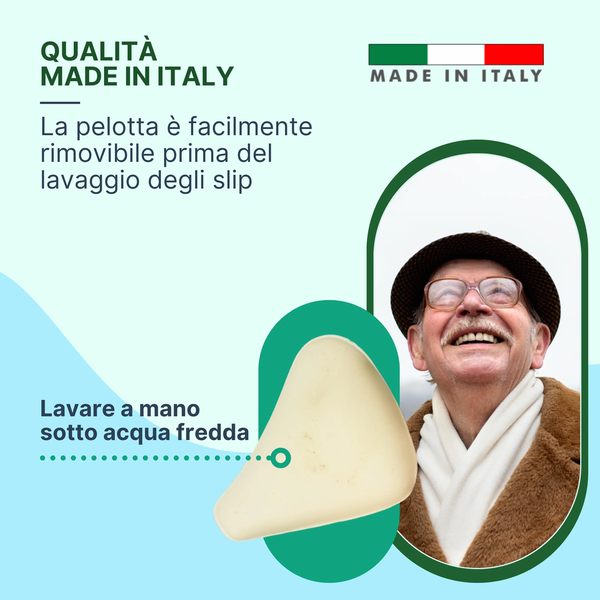 REMEDIA ONE – Pelotta Ernia Inguinale Destra, Cuscinetto di Compressione per Slip Ernia Inguinale Uomo e Boxer Contenitivi – Destra