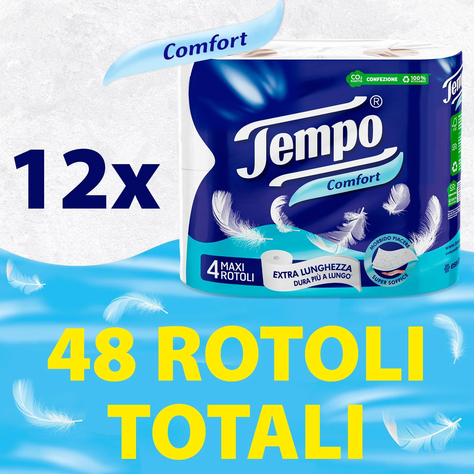 Tempo Carta Igienica Comfort 48 Maxi Rotoli