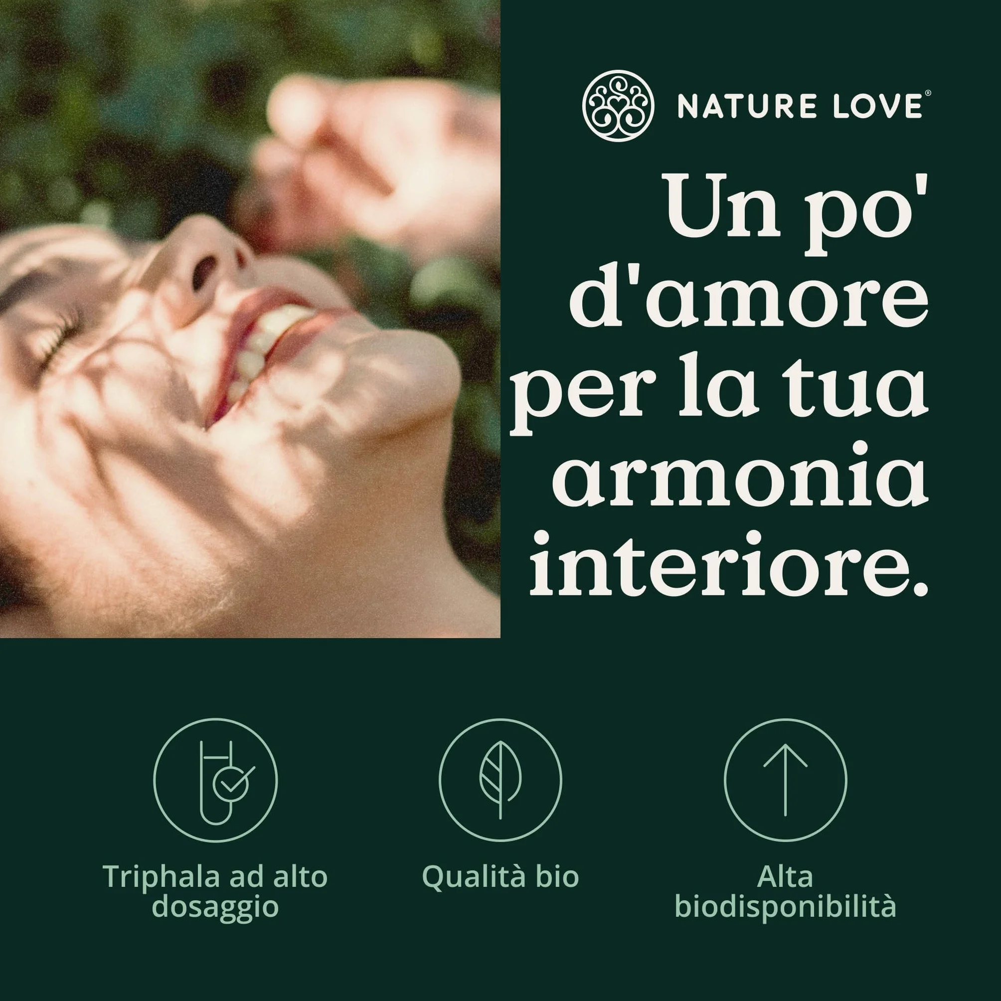 NATURE LOVE® Triphala Organic - Alto Dosaggio con 500 mg per Capsula - 180 Capsule - Materia Prima di Qualità dall'India - Testata in Laboratorio e Certificata Biologica, Prodotta in Germania