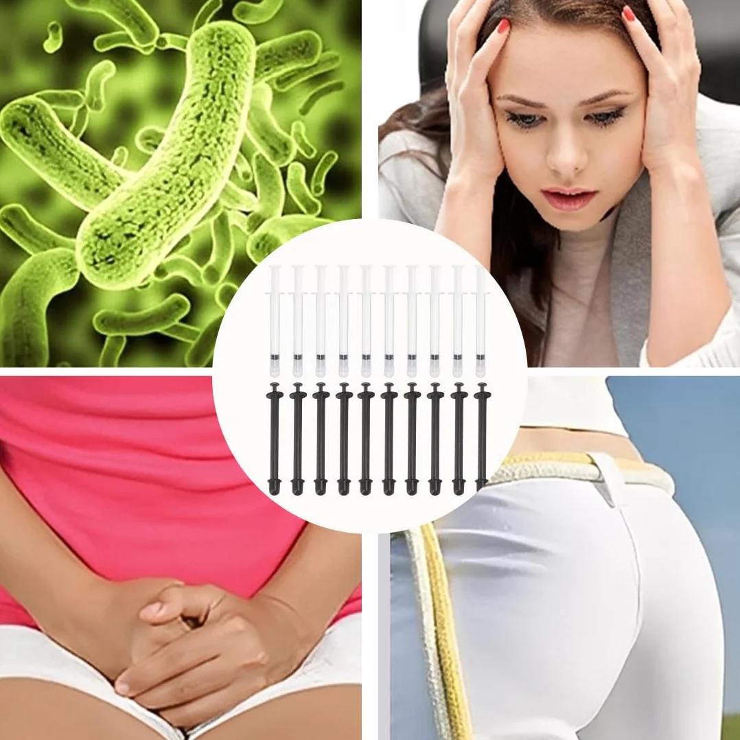 YAFULG 20 Pezzi Applicatori Vaginali Monouso, Lubrificanti Personali Iniettore, Vaginale Siringa Aiuti Sanitari Strumenti Pacchetto Individuale, Adatto Per Viaggi E Vita Quotidiana (Nero, Bianco)