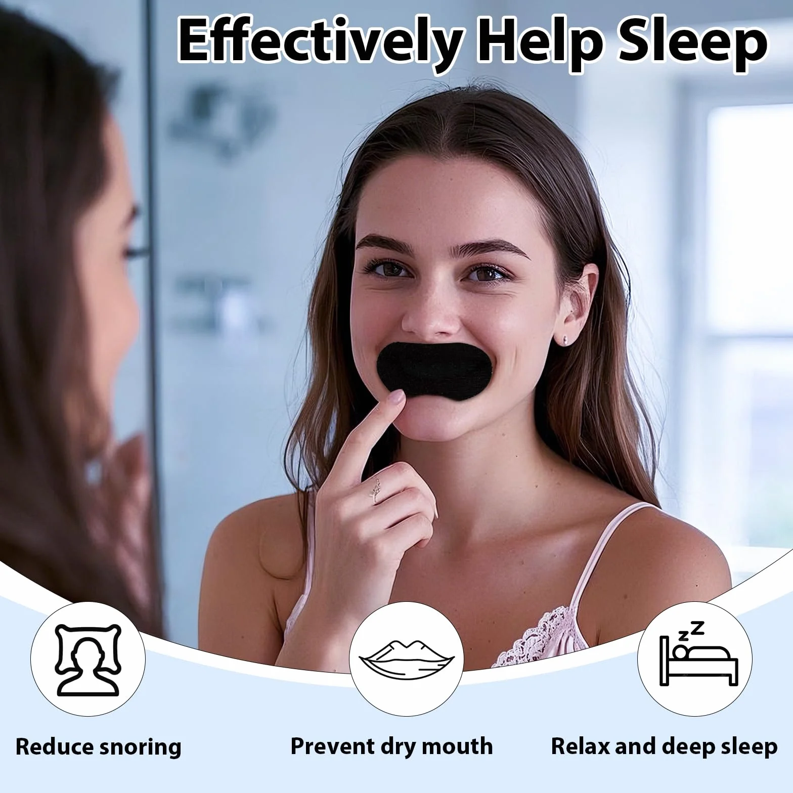 Mouth Tape for Sleeping 90 Pezzi, Cerotti Bocca per Smettere di Russare, Respirazione Nasale