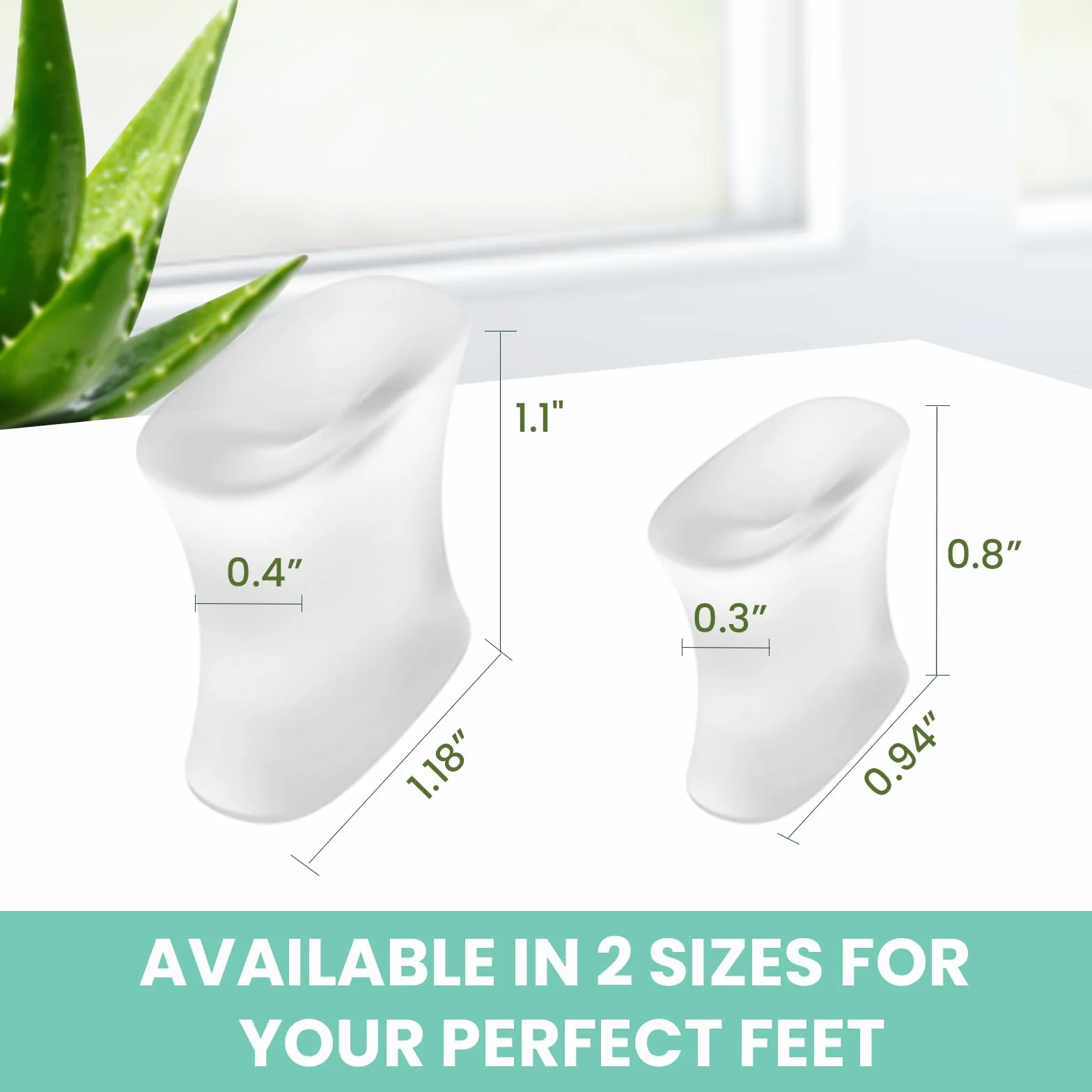 Distanziatori per dita dei piedi in gel aggiornato con Aloe Vera e silicone - Confezione 8 pezzi per raddrizzare dita sovrapposte