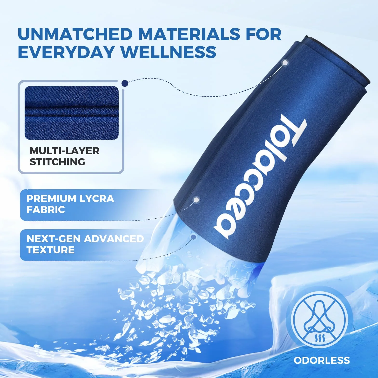 Manicotto di Compressione in Gel Riutilizzabile Terapia Calda e Fredda Impacchi di Ghiaccio Flessibili (Blu, Medium 13''-16'')