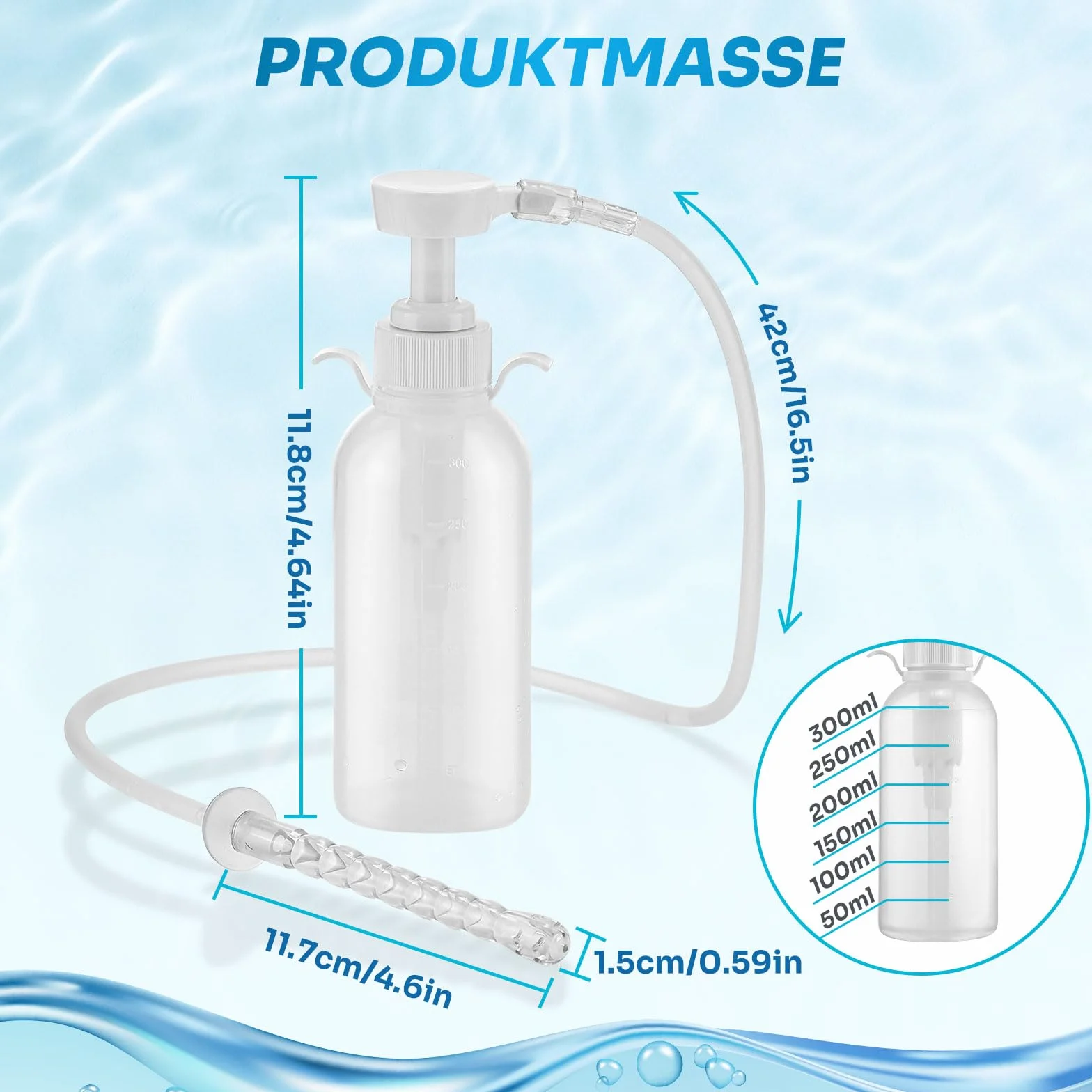 Sistema di pulizia vaginale riutilizzabile 300 ml doccia anale clistere set