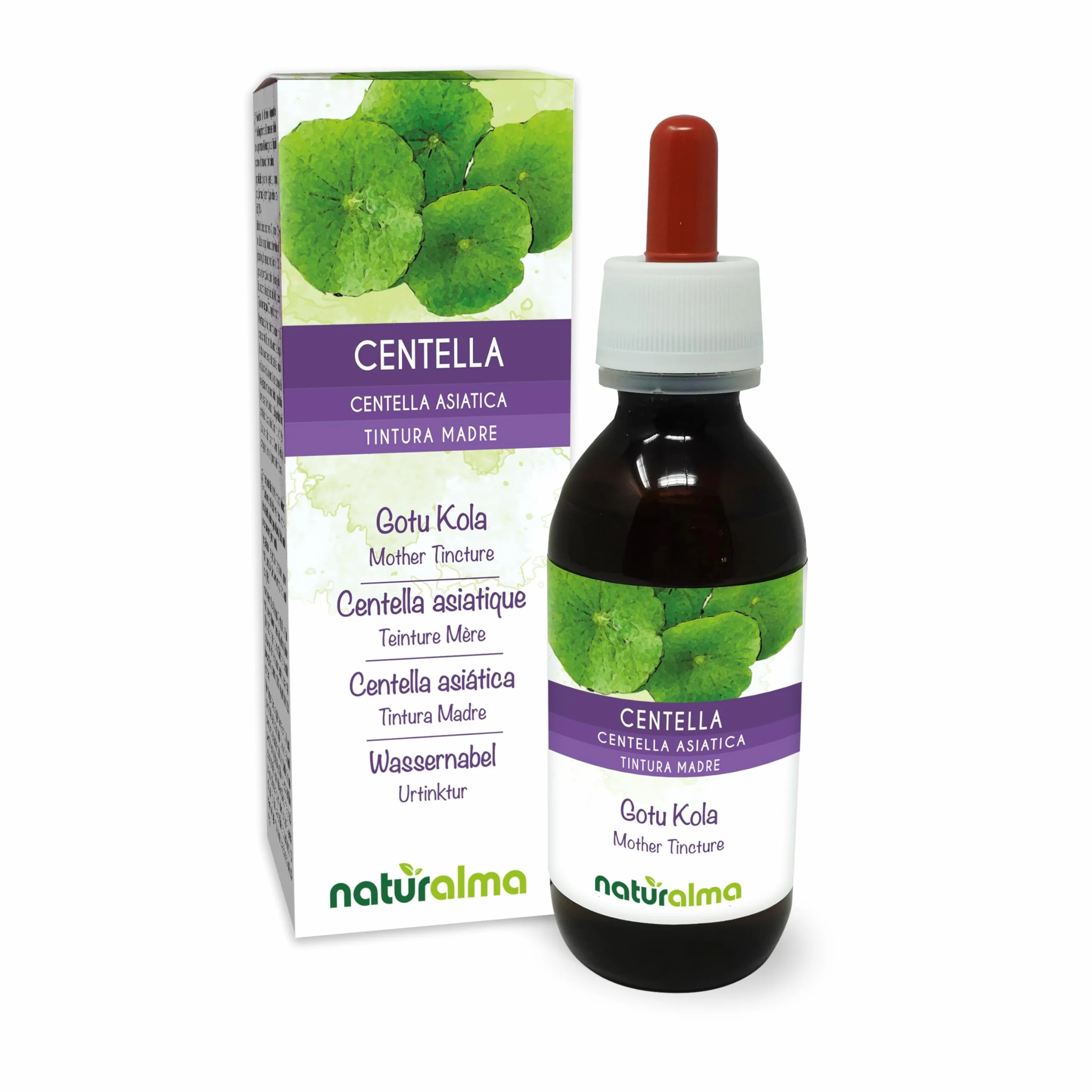 Centella asiatica Tintura Madre analcoolica Naturalma Estratto liquido gocce 120 ml Integratore alimentare Vegano