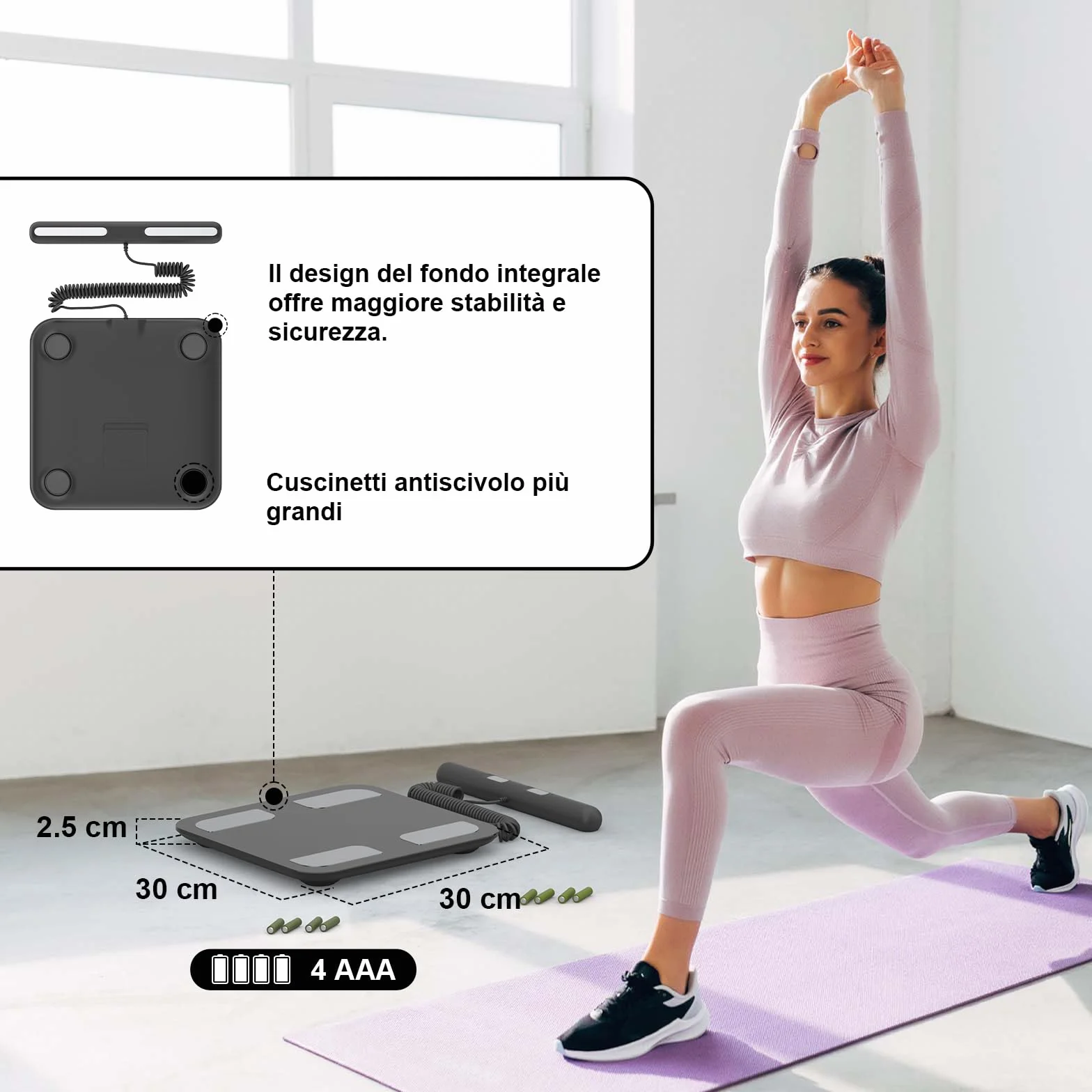 Bilancia Healthkeep Pesapersone Digitale 180kg 300x300mm LED Display Alta Precisione