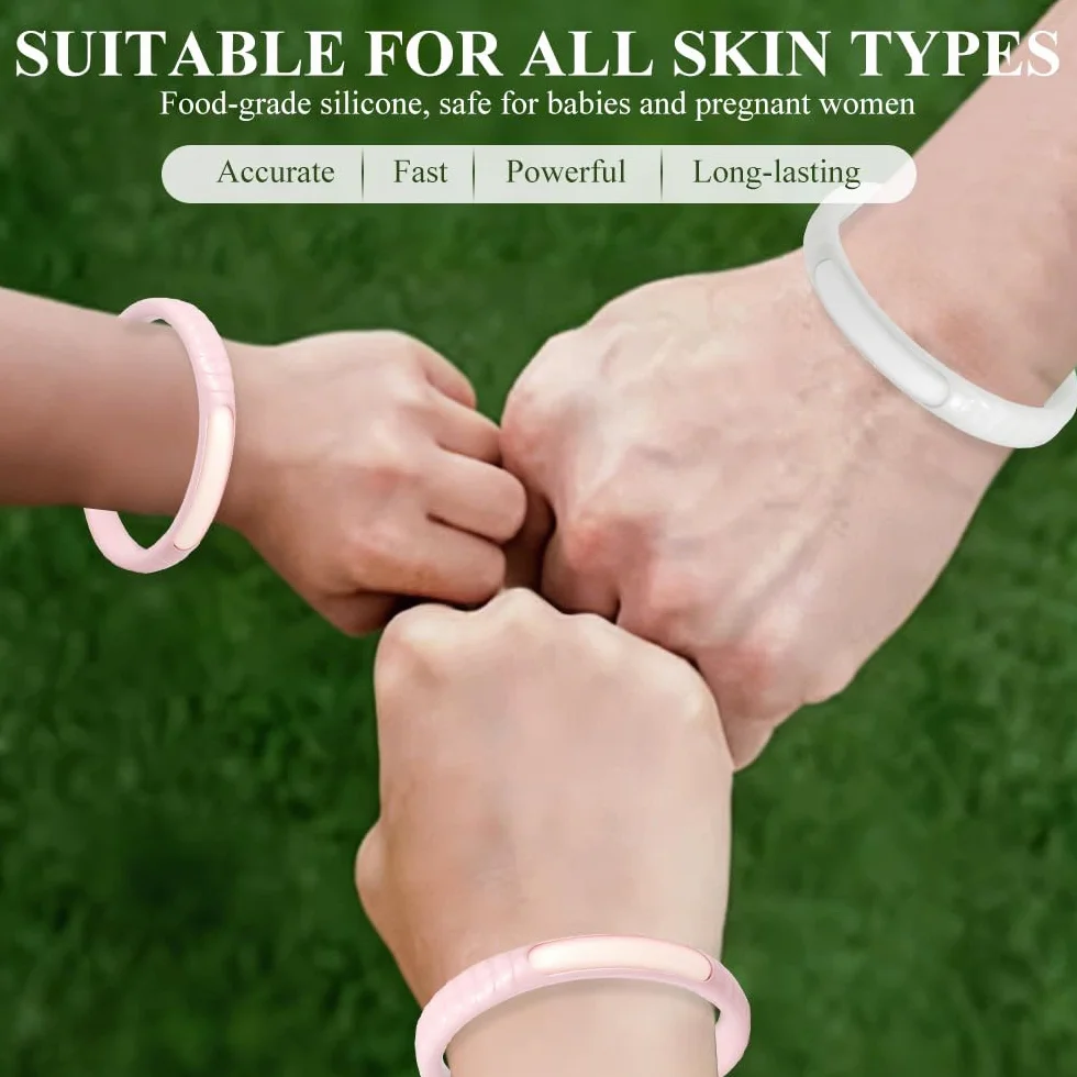 Bracciale repellente zanzare con olio essenziale, regolabile, 2 Pezzi