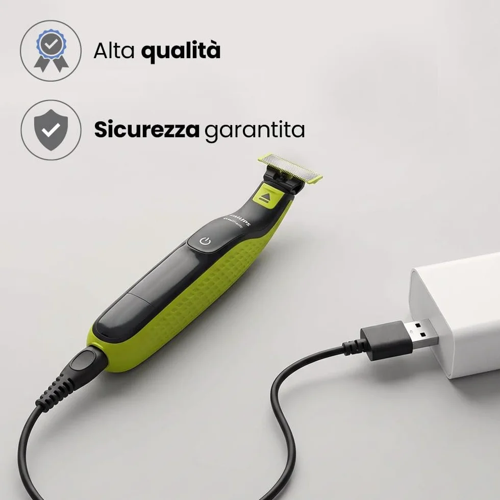 Philips OneBlade 360 Cavo USB 5V Ricarica Rapida per Rasoi QP2724 QP2720 QP2824 QP2734 QP4631 MG7910 MG5910 MG9510 PQ888 PQ889 Serie 2400