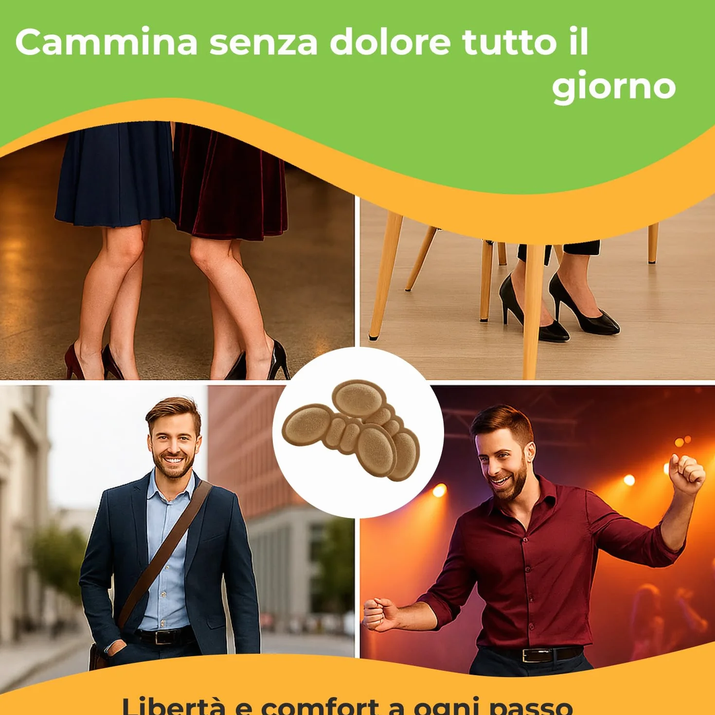 Cuscinetti Tallone Tipo Farfalla Beige 6 Paia Schiuma Memory Premium Anti-Sfregamento Antiscivolo Riutilizzabili Lavabili