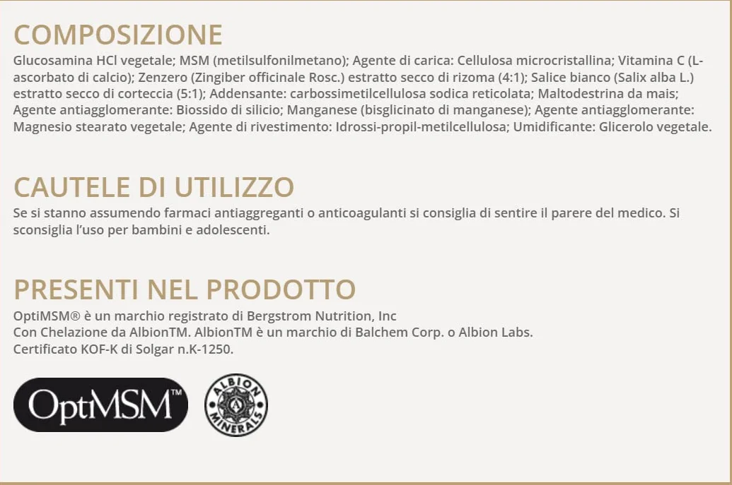Solgar Vegartidol, 60 tavolette – Glucosamina & MSM per articolazioni (con Zenzero, Salice e Vitamina C)