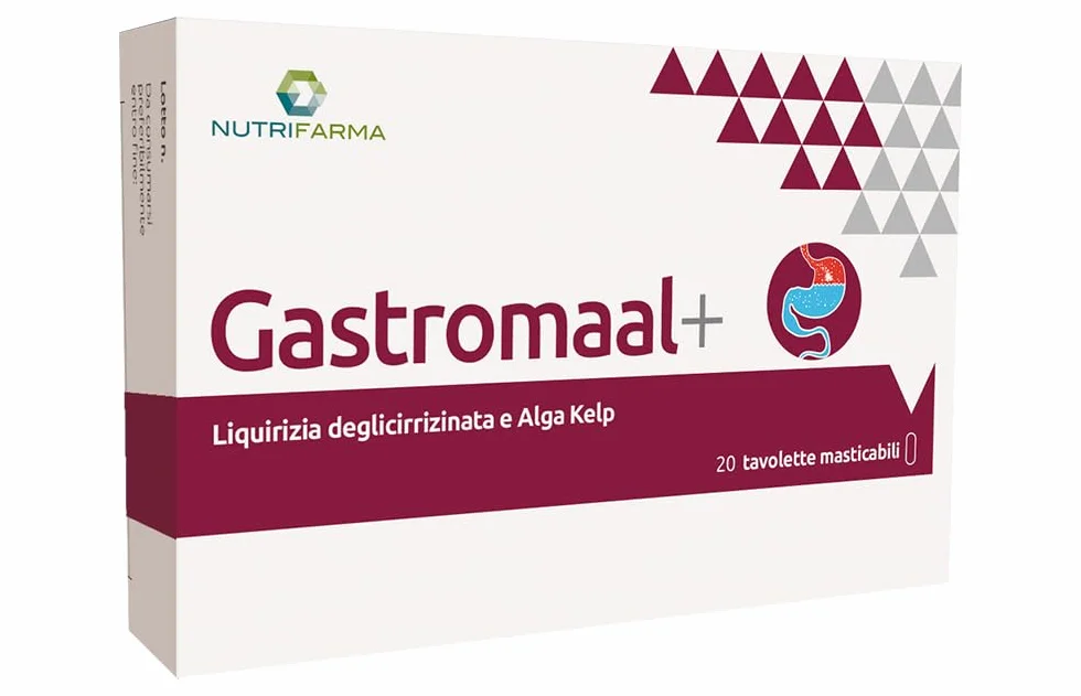 Gastromaal+ Integratore alimentare Liquirizia deglicirrizinata alga kelp benessere gastrointestinale 20 tavolette masticabili