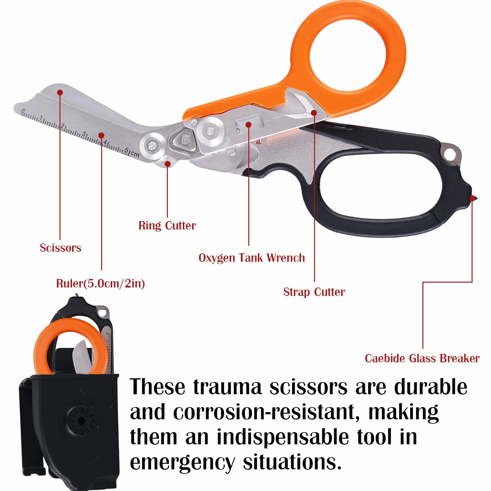 Forbici Emergenza Pieghevoli Multifunzione 6 In 1 Raptor Multitool Pinze Soccorso