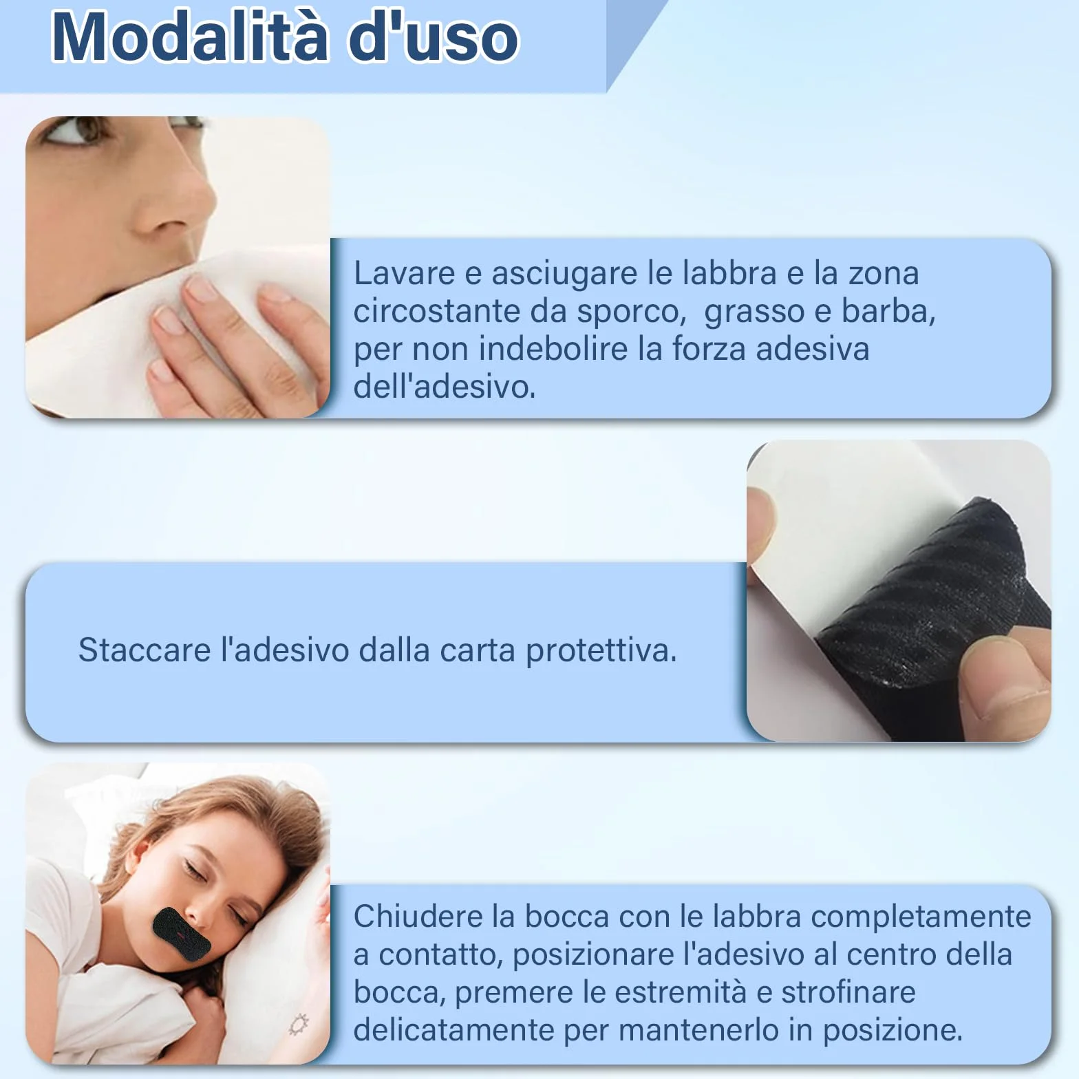 Mouth Tape for Sleeping 90 Pezzi Cerotti Bocca Antirussare Respirazione Nasale