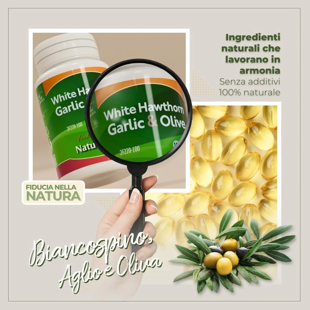 NaturBite Biancospino + aglio + oliva 500 mg 100 perle