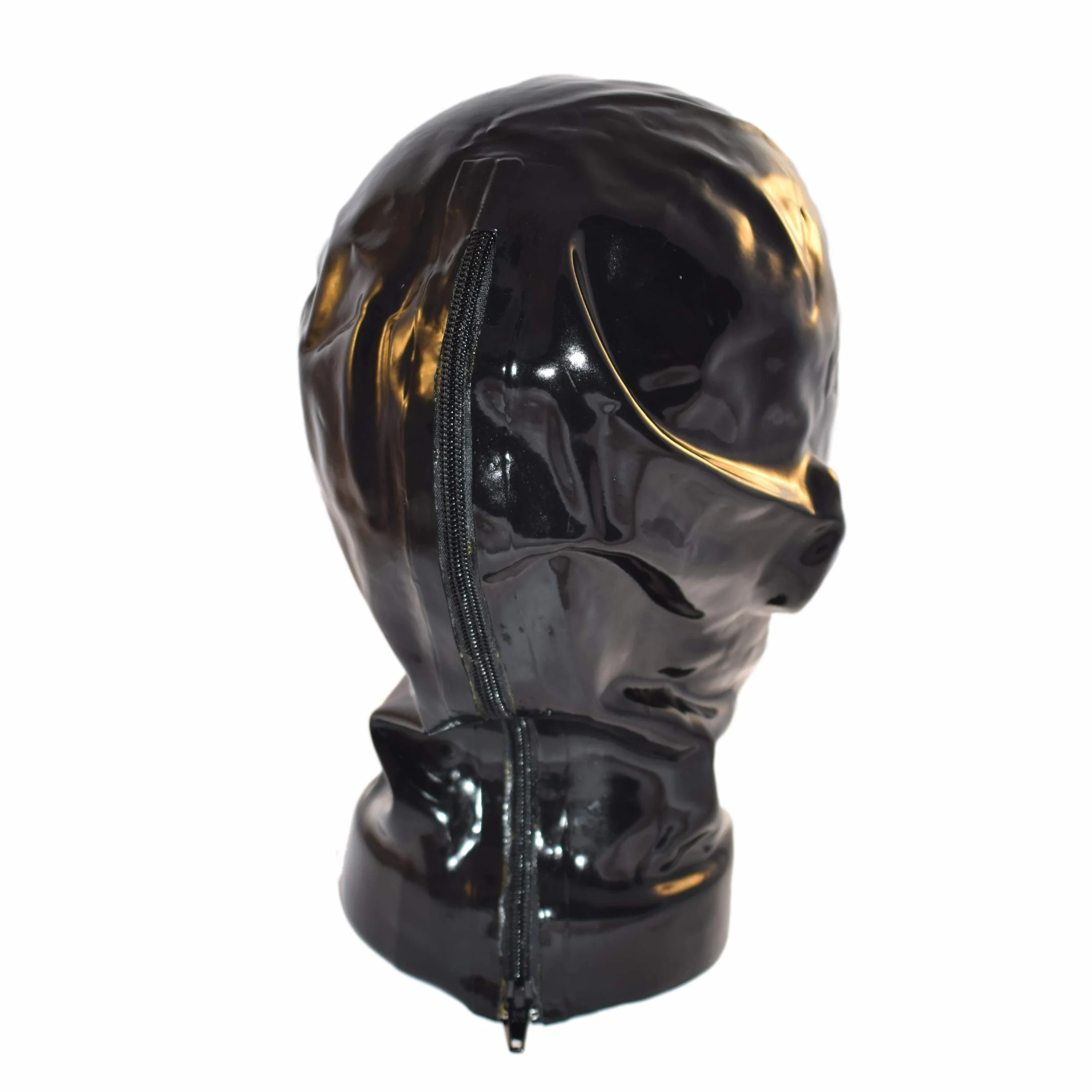 Rubberfashion Maschera in lattice chiusa con rivestimento per bocca tubo nasale cerniera