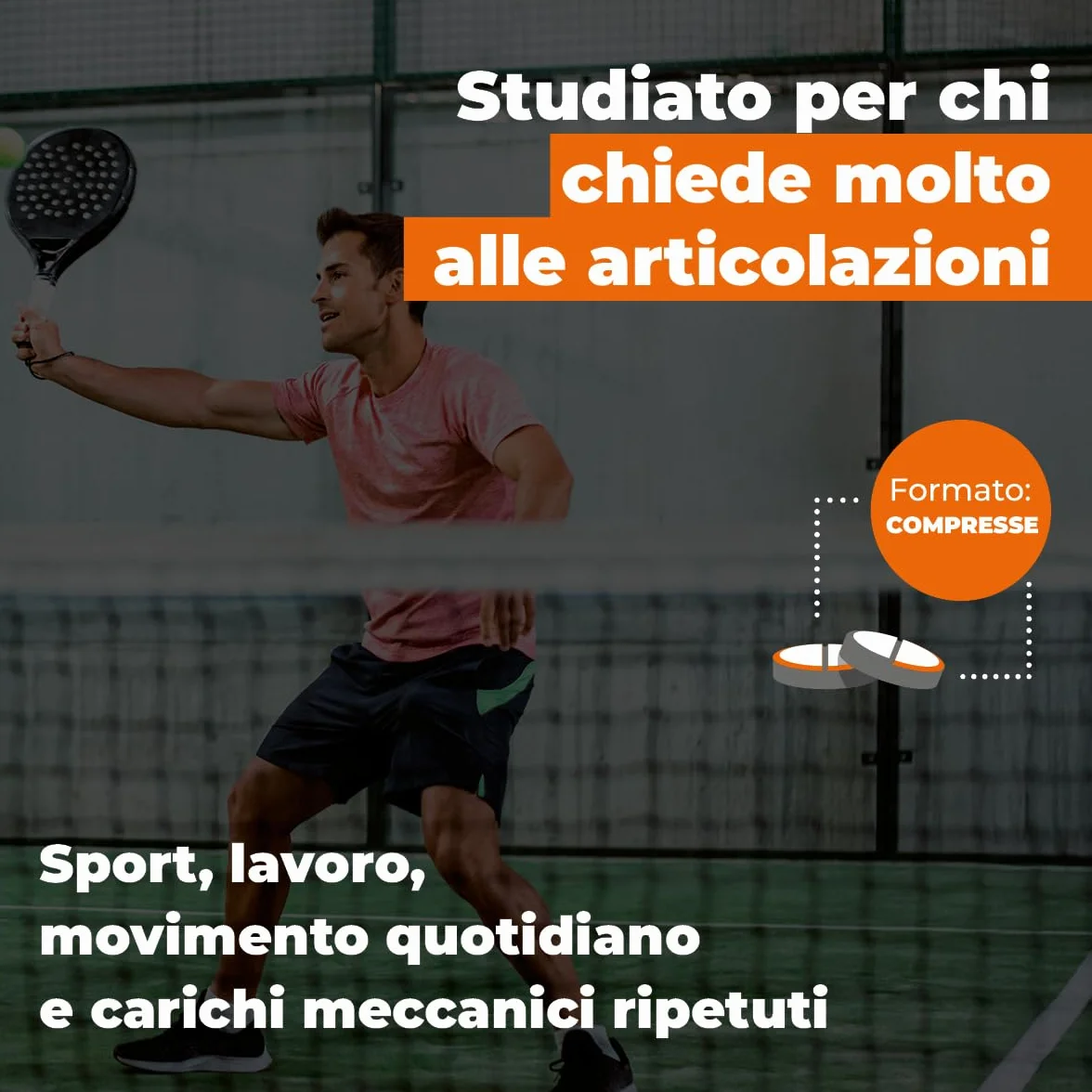 Glucosamina + Condroitina + MSM EthicSport – Integratore articolazioni con Vitamina C 100% NRV per collagene, cartilagini e ossa – 90 compresse – Gluten free, doping free tested*