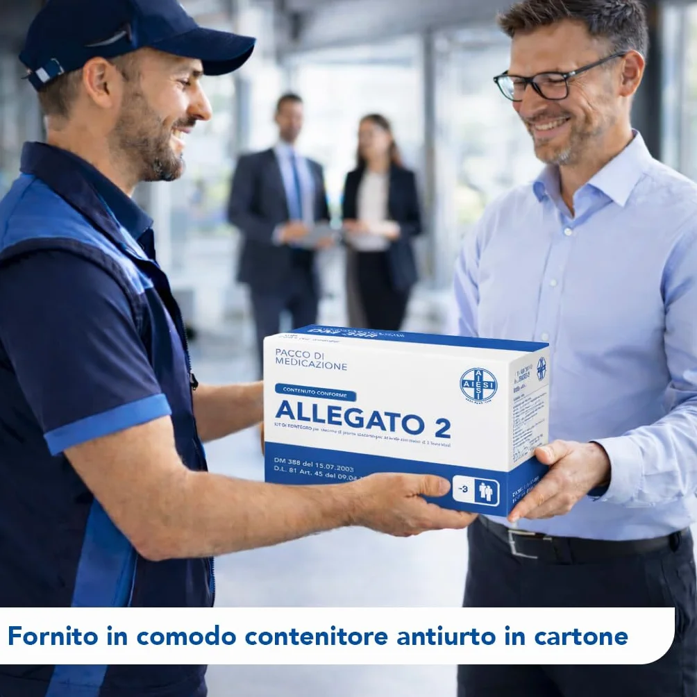 AIESI kit di reintegro ALLEGATO 2 pacco medicazione cassetta pronto soccorso aziende meno 3 dipendenti DM388 DL81 Made in Italy