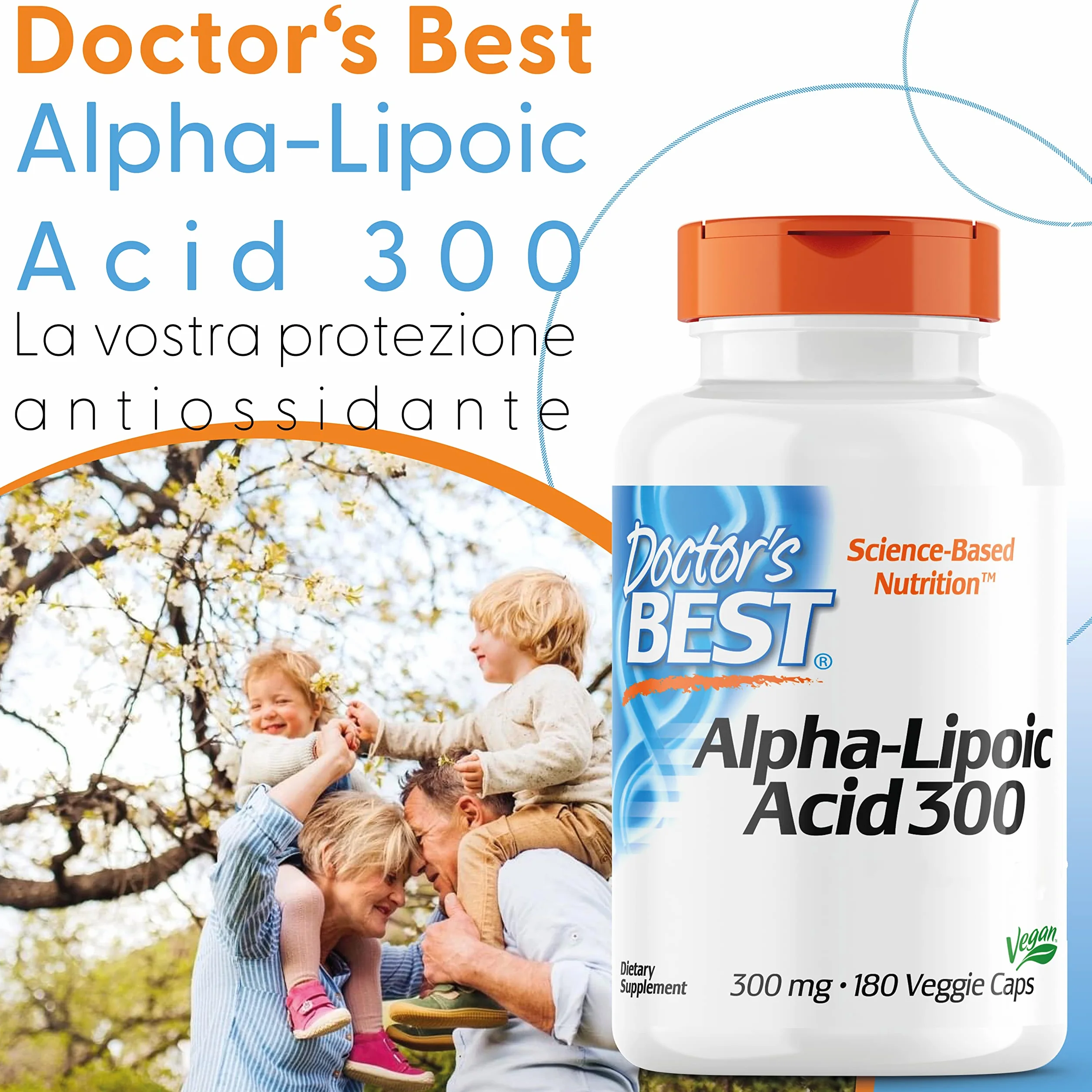 Doctor's Best Alpha-Lipoic Acid 300mg 180 Capsules Vegane Non GMO Gluten Free Soy Free