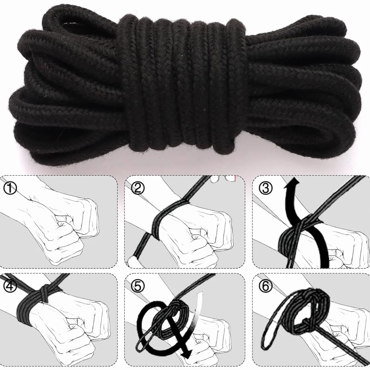 Set sessuale multifunzione 10 pezzi set con cinturino in nylon nero, dotato di cinturino regolabile - D19