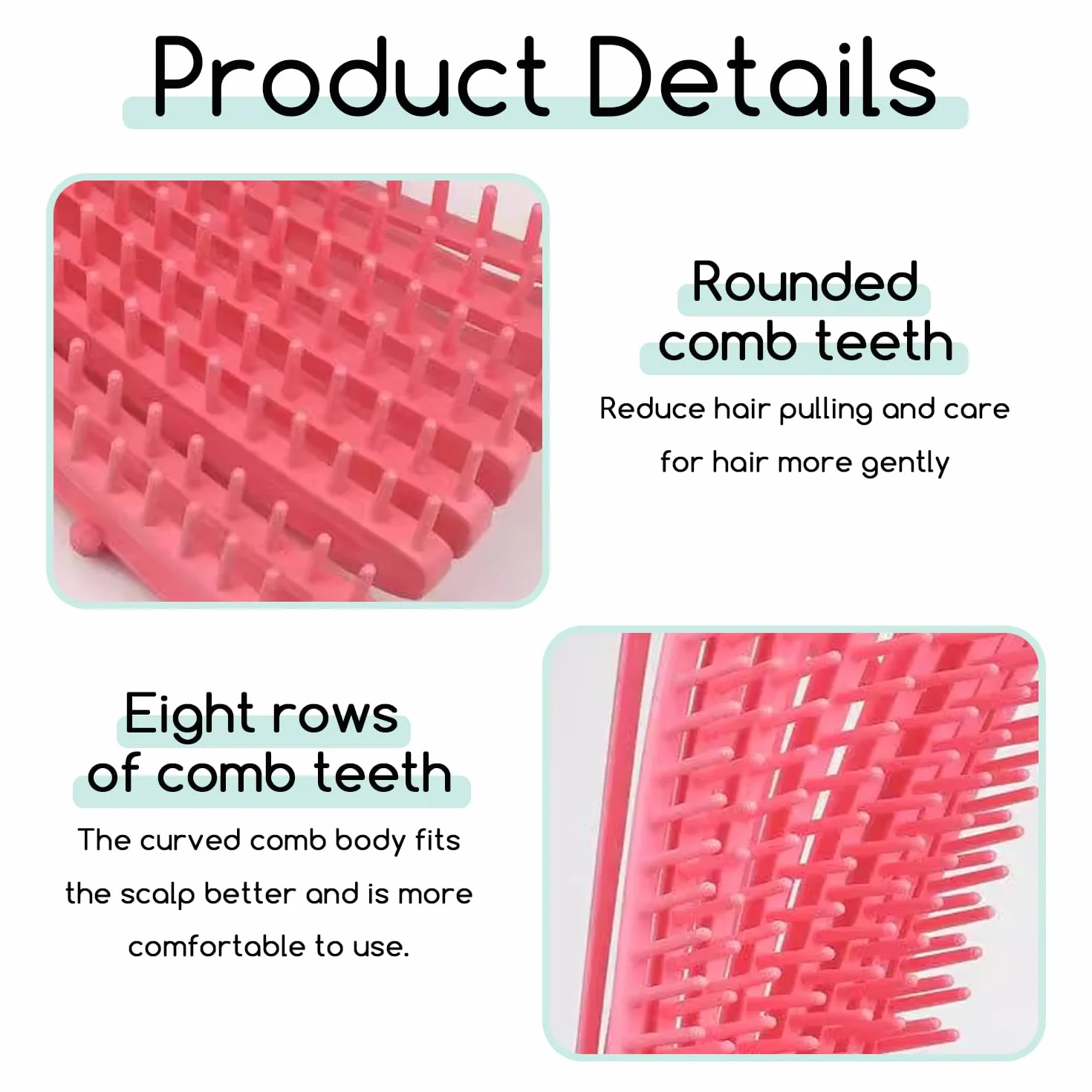 Pettini Per Parrucchieri, Pettine Per Massaggio Polpo, Pettine Per Arricciatura Impermeabile Portatile (Rosa, Verde)